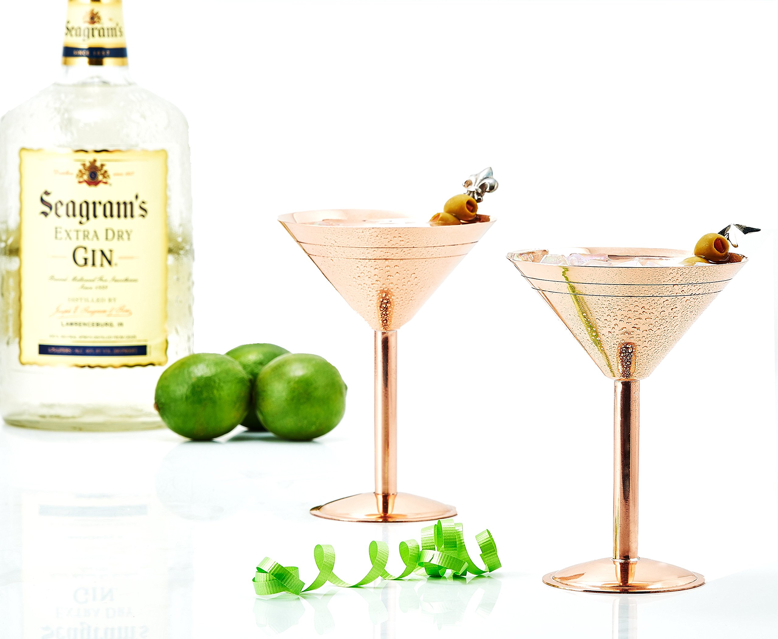 Premium Old Dutch Solid Copper Martini Glasses Set of 2 - Elegant Cocktail Cups for Home Bar, Wedding Gifts & Luxury Entertaining