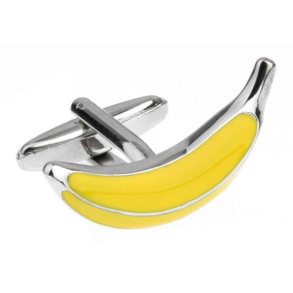 Stylish 3D Banana Cufflinks - Unique Fruit Shaped Cuff Links for Men - Perfect for Weddings, Business Meetings & Banana Lovers