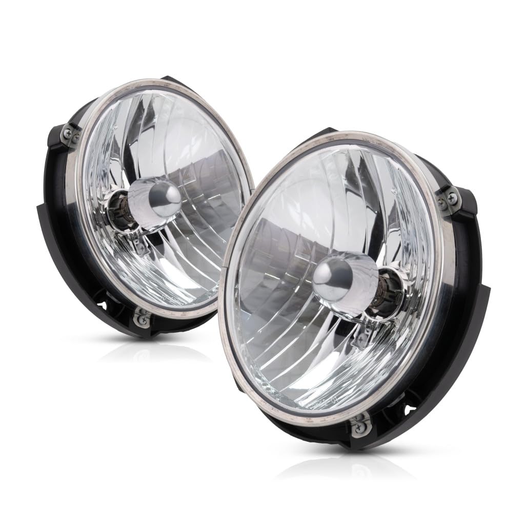Jeep Wrangler JK 2018 Headlight Assembly Pair - Driver & Passenger Side with Bulbs | CAPA Certified | Replacement for CH2502175 CH2503175 | Perfect for Off-Roading & Night Driving