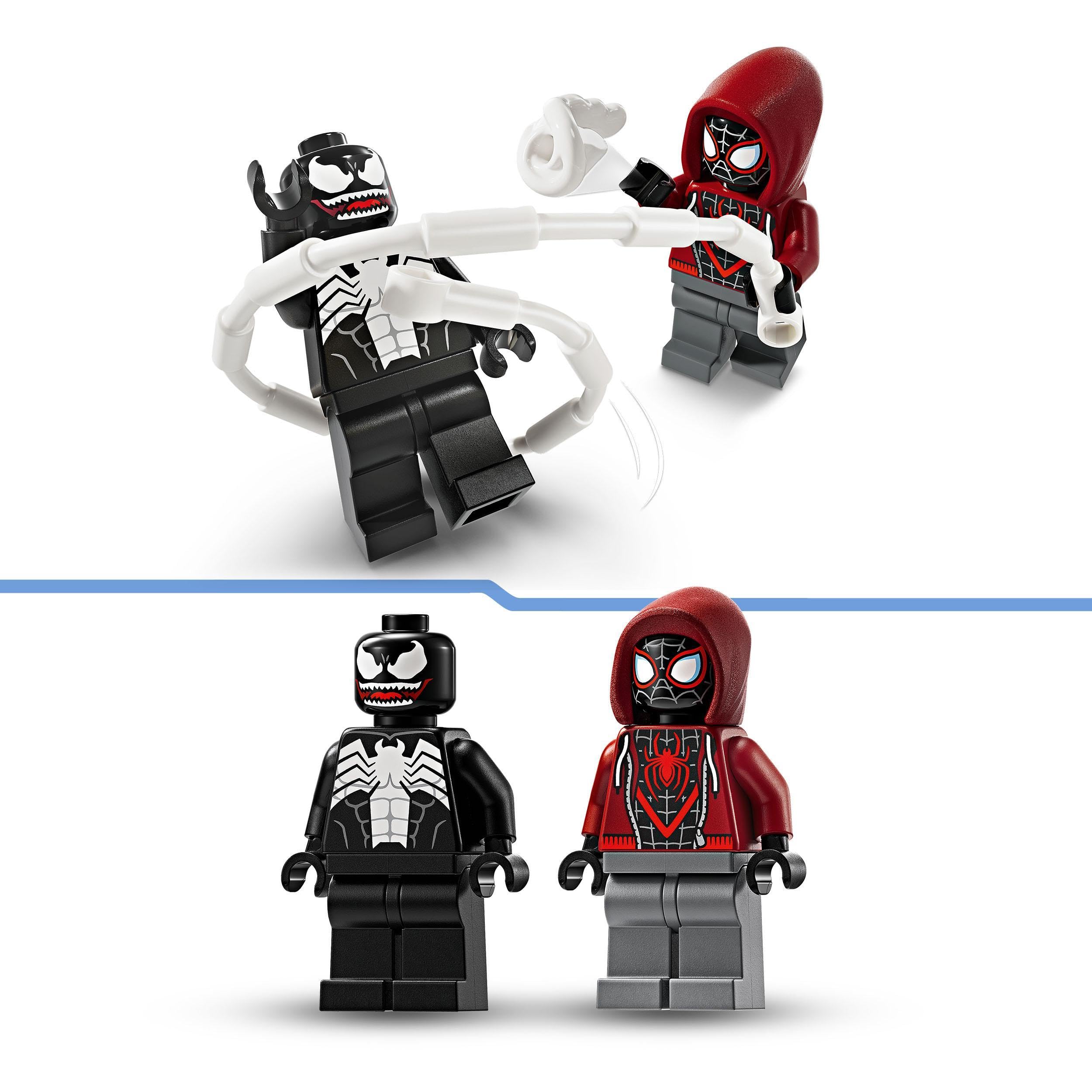 LEGO 76276 Marvel Venom Robot Armor vs Miles Morales Building Toy Set with Minifigures for Kids Ages 6+ - Perfect for Superhero Play, Birthday Gifts & Creative Construction Fun