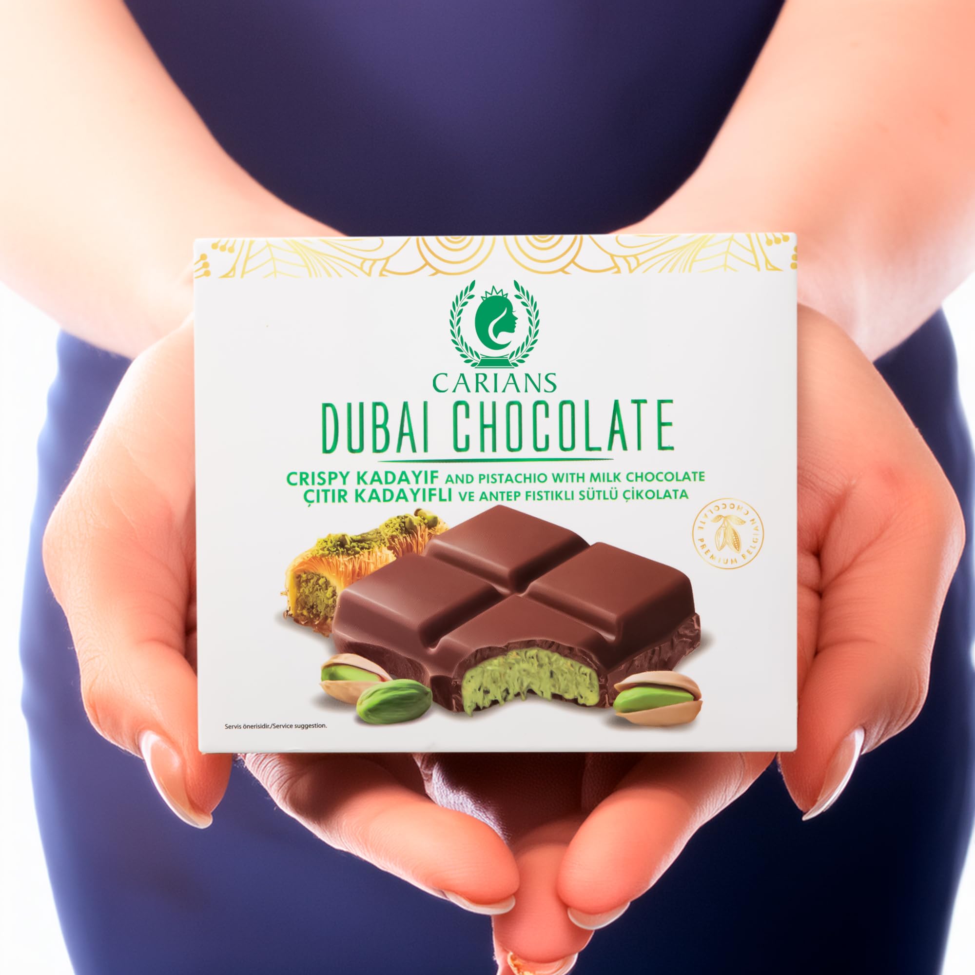 Premium Dubai Chocolate Bar - Crispy Kunafa & Pistachio Milk Chocolate - Luxury Gourmet Gift for Anniversary, Birthday, Valentine's Day - Perfect for Romantic Gifts, Corporate Events & Special Occasions