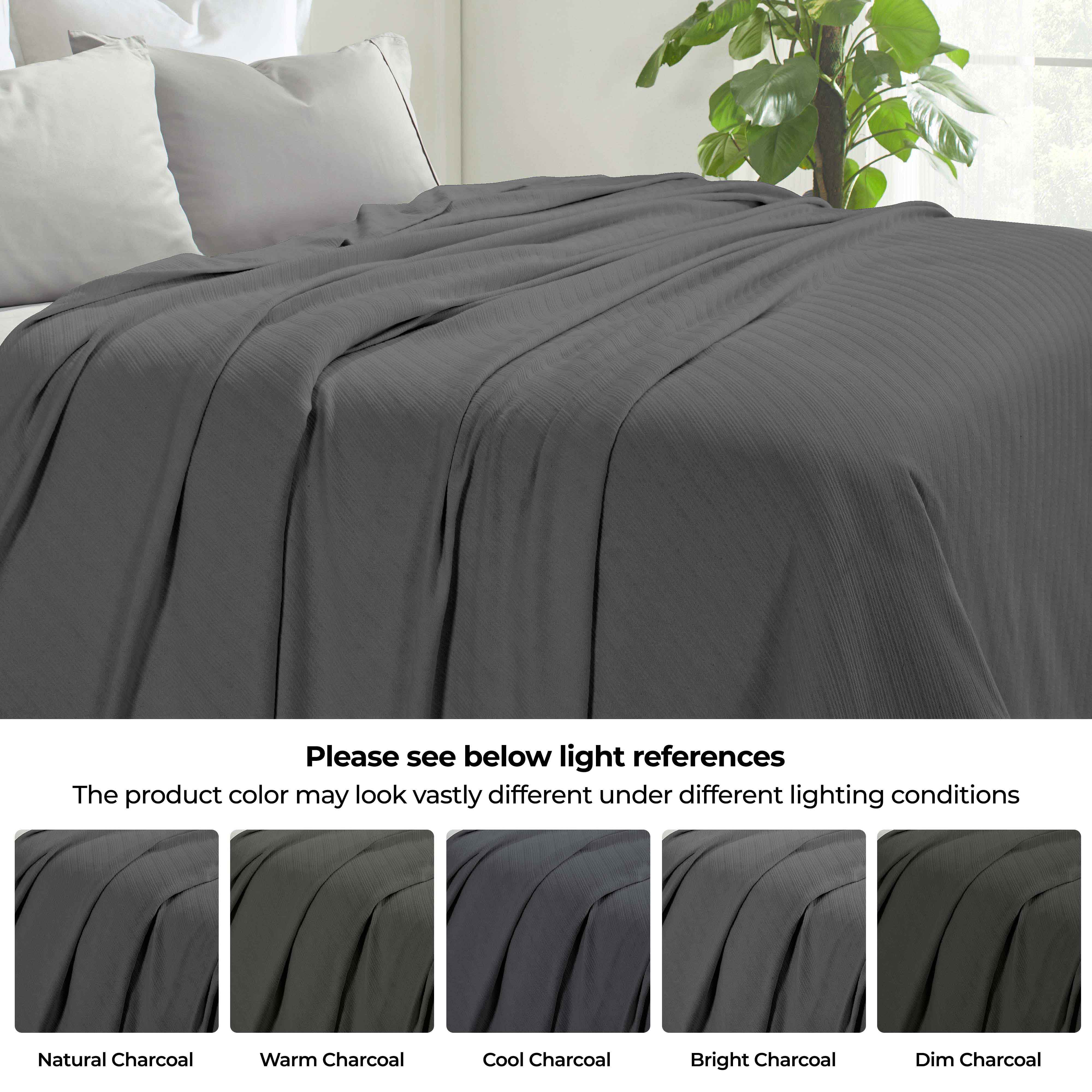 Soft Milan Cotton Textured Striped Lightweight Woven Blanket - Perfect for Sofa, Bed & Outdoor Picnics - Breathable & Cozy Throw
