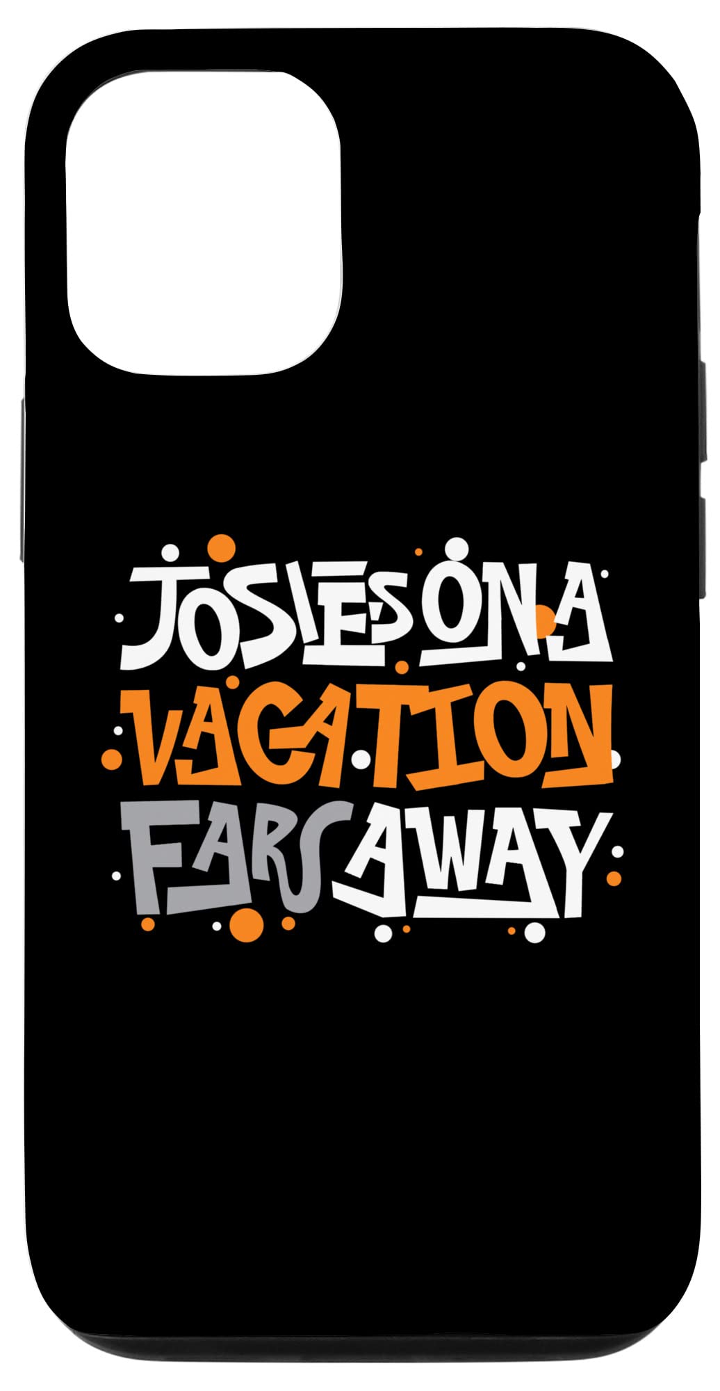 iPhone 12/12 Pro Case with 'Josie's On A Vacation Far Away' Quote - Trendy Protective Phone Cover for Travel, Beach & Summer Outings
