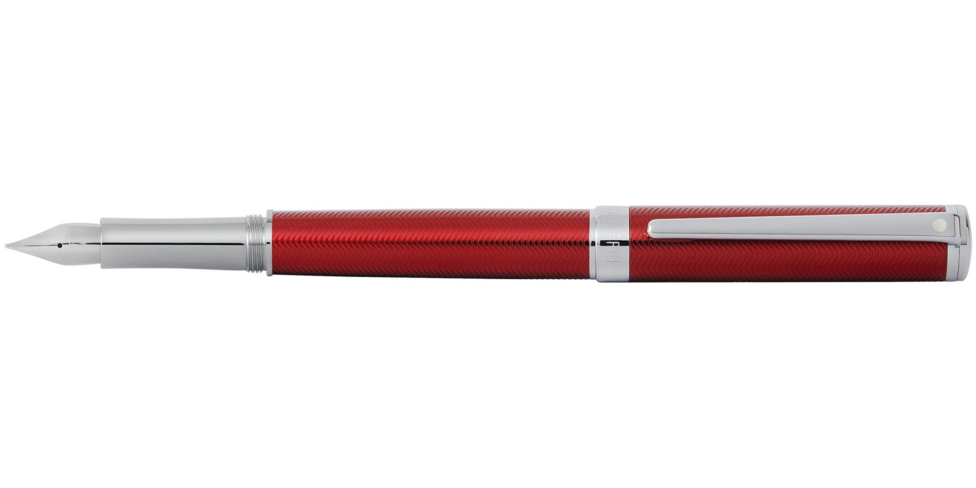Sheaffer Intensity Engraved Red Lacquer Fountain Pen with Chrome Trim & Medium Nib - Premium Gift Set Includes Red Bottle Ink | Perfect for Business Signatures, Luxury Writing & Collector's Gifts
