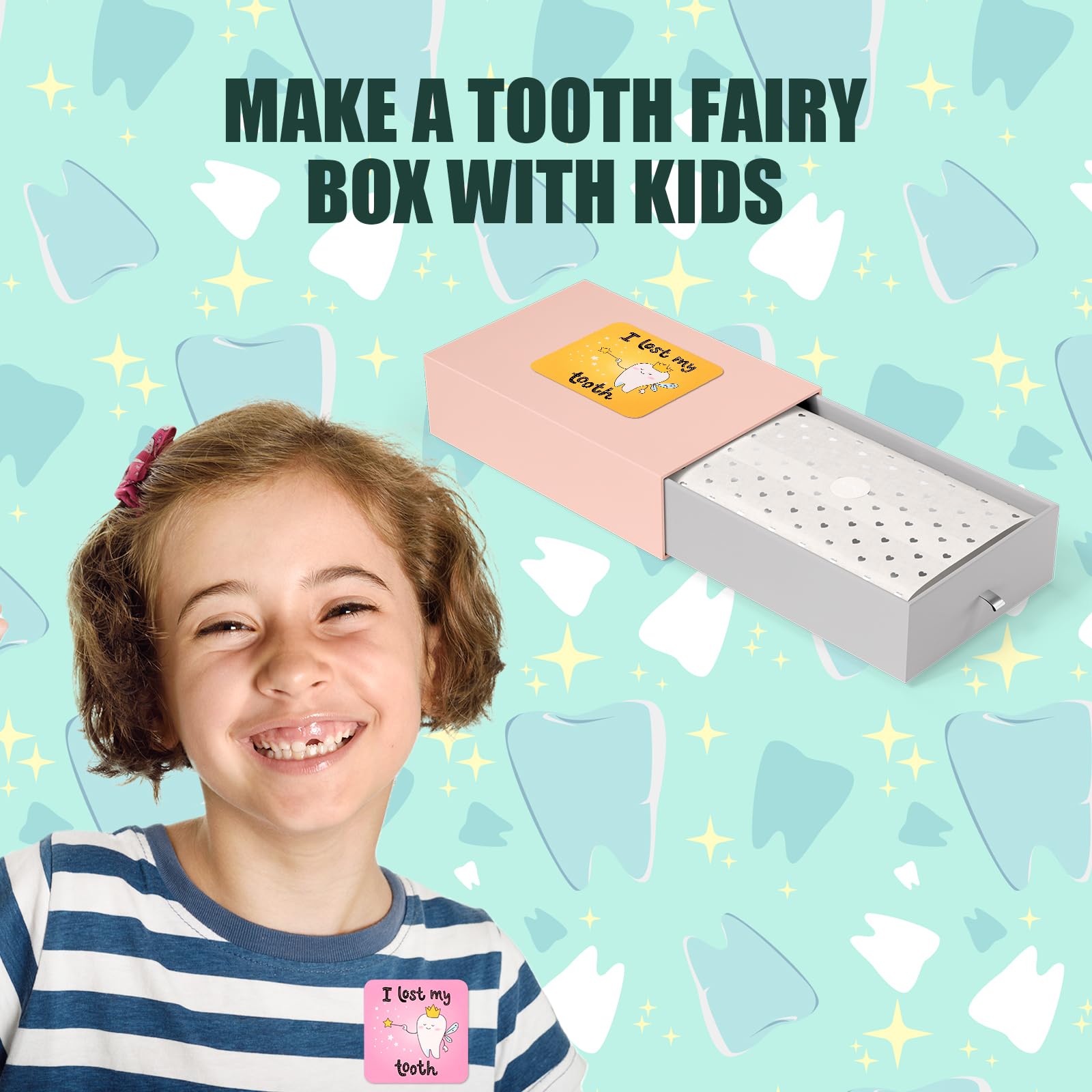 120pcs Tooth Fairy Stickers for Kids - Fun Lost Tooth Reward Stickers, Cute Dental & Oral Care Decals for Encouragement & Celebration - Perfect for Tooth Fairy Gifts, School Rewards & Bedtime Routines