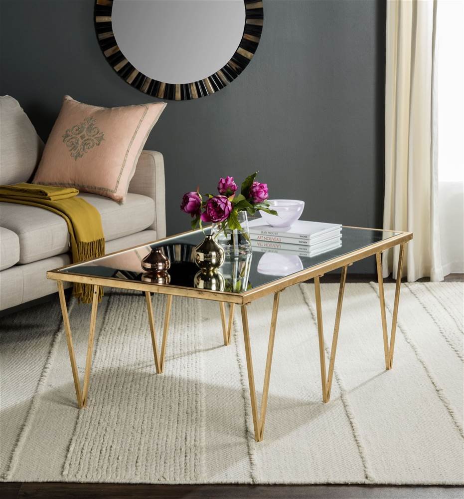 SAFAVIEH Arlene Gold Coffee Table - Modern Living Room Furniture, Round Accent Table for Home Decor, Office & Lounge Use