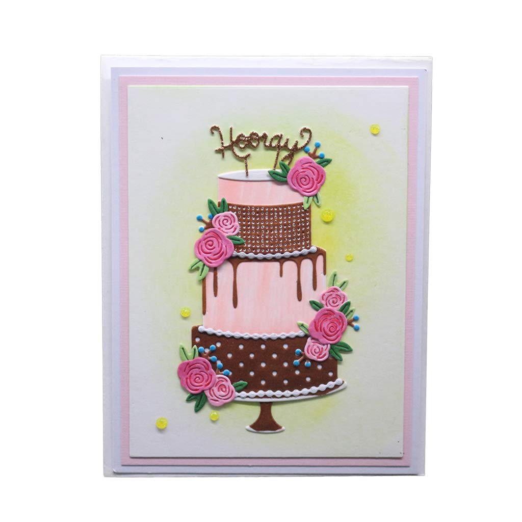 Birthday Cake Metal Die Cuts for Card Making - Scrapbooking Embossing Dies, DIY Album Paper Cards Craft Decoration - Perfect for Handmade Greeting Cards, Wedding Invitations & Scrapbook Projects
