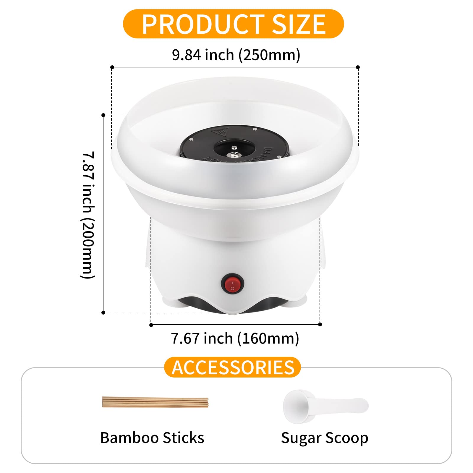 Mini Cotton Candy Machine for Kids - Portable Candy Floss Maker with Sugar Scoop & Sticks - Perfect for Birthday Parties, Home Use, Gifts & Carnivals (Great for Events, Family Fun & Sweet Treats)
