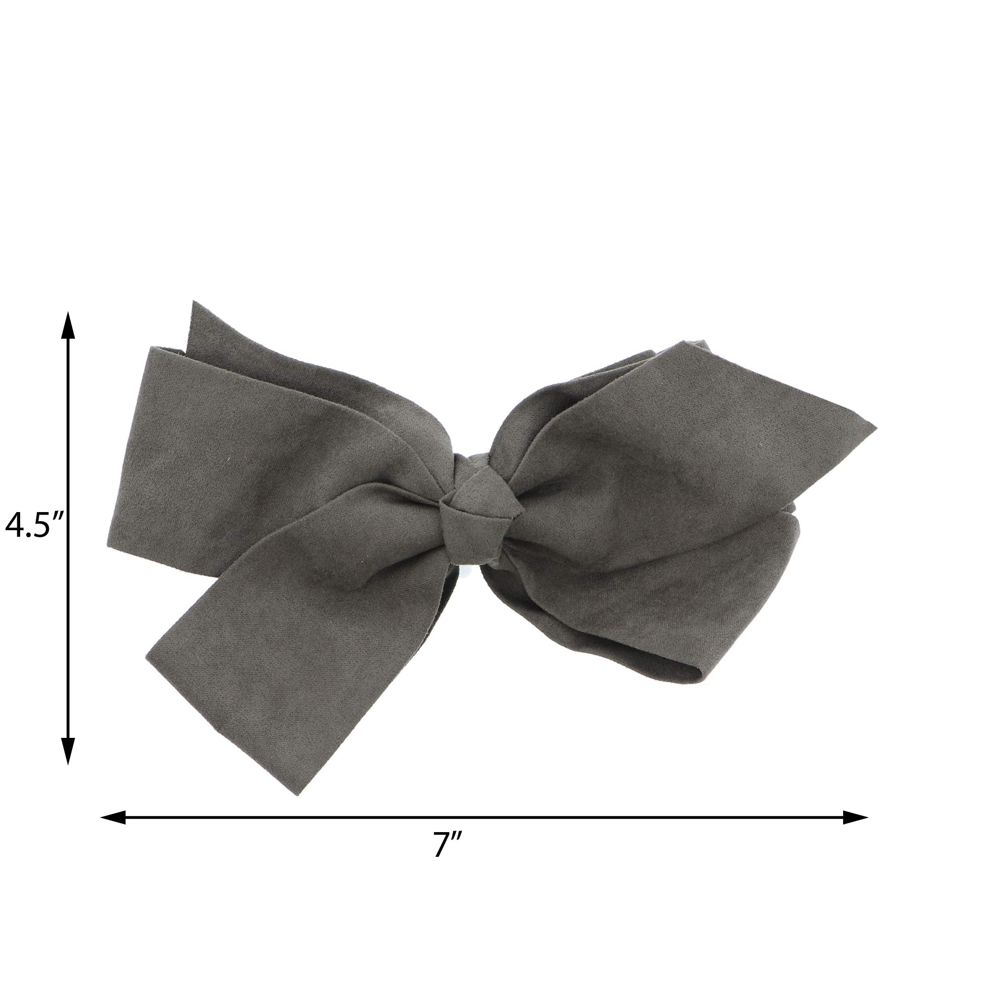 Large Suede Hair Bow for Women and Girls - Olive Green, Perfect for Weddings, Parties, and Everyday Fashion Accessories