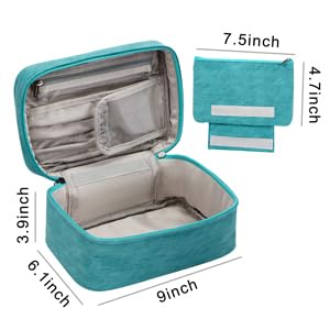 Waterproof Makeup Bag for Women & Girls - Travel Cosmetic Organizer with Multiple Pockets, Green | Perfect for Travel, Gym, and Daily Makeup Storage