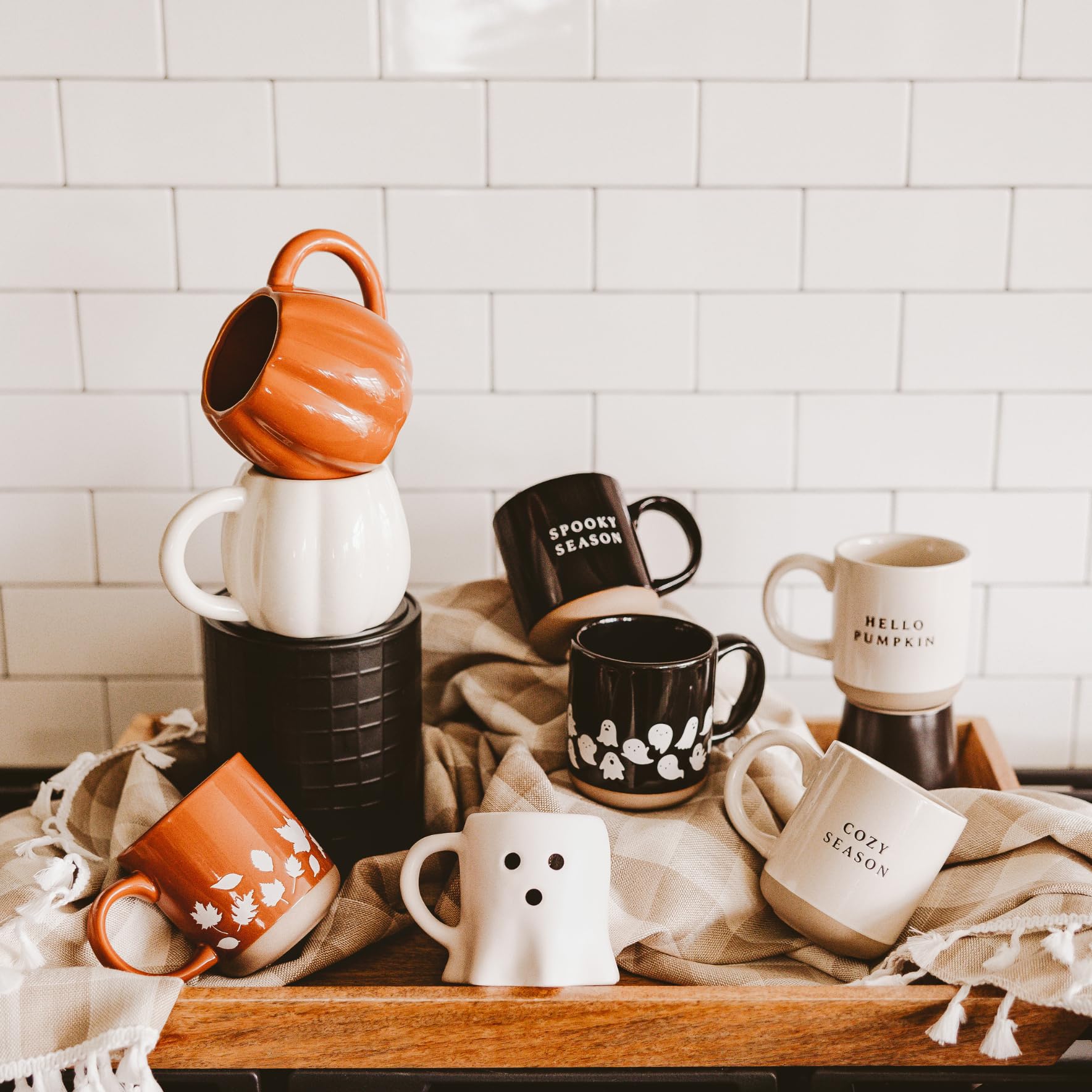Spooky Halloween Coffee Mug 14oz - Durable Stoneware Tea & Cocoa Cup - Sweet Water Decor for Morning Brew & Cozy Nights - Perfect Halloween Gift & Seasonal Decor - Ideal for Pumpkin Spice Lattes, Trick-or-Treating & Fall Gatherings
