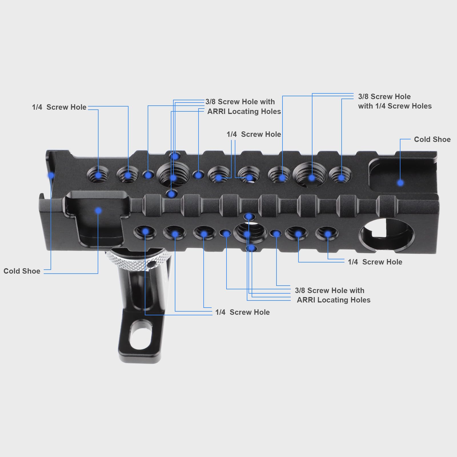 Universal DSLR Camera Top Handle & Side Handle Grip - Compatible with DSLR Cameras, Video Camcorders, Film Rigs - Includes Shoe Mount for LED Lights & Microphones - Perfect for Videography, Filmmaking, and Professional Video Production