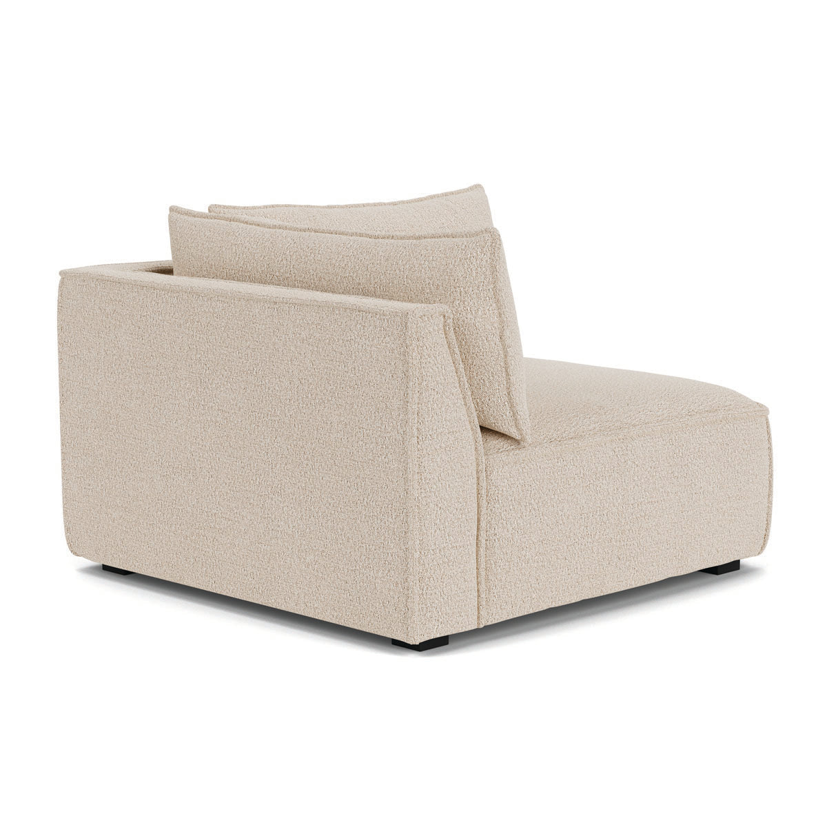 Daphne Boucle 1-Seater Left Corner Modular Sofa - Modern L-Shaped Sectional Couch for Small Spaces, Living Room & Apartment Decor