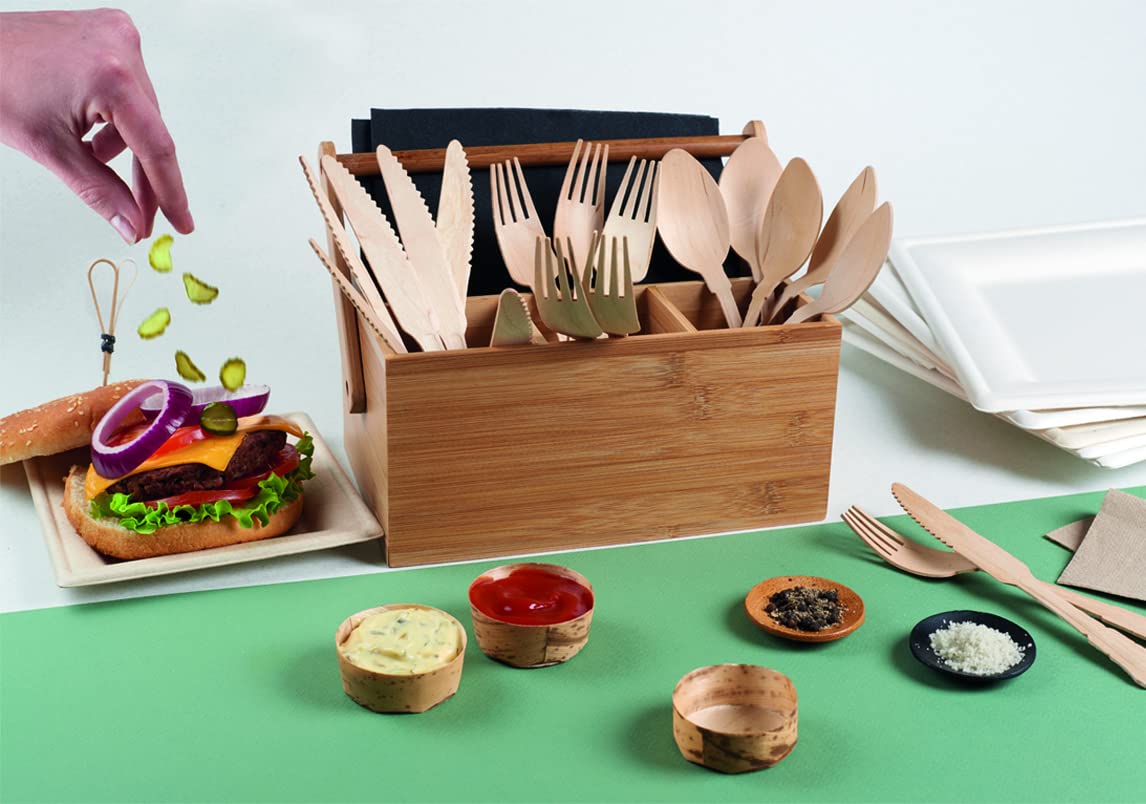 Eco-Friendly Compostable Bamboo Round Plates - Biodegradable Disposable Dishware - 2.3