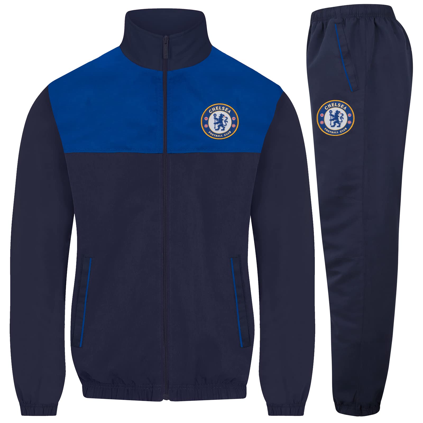 Chelsea FC Official Men's Soccer Jacket & Pants Tracksuit Set - Perfect Gift for Football Fans | Match Day Outfit & Casual Wear