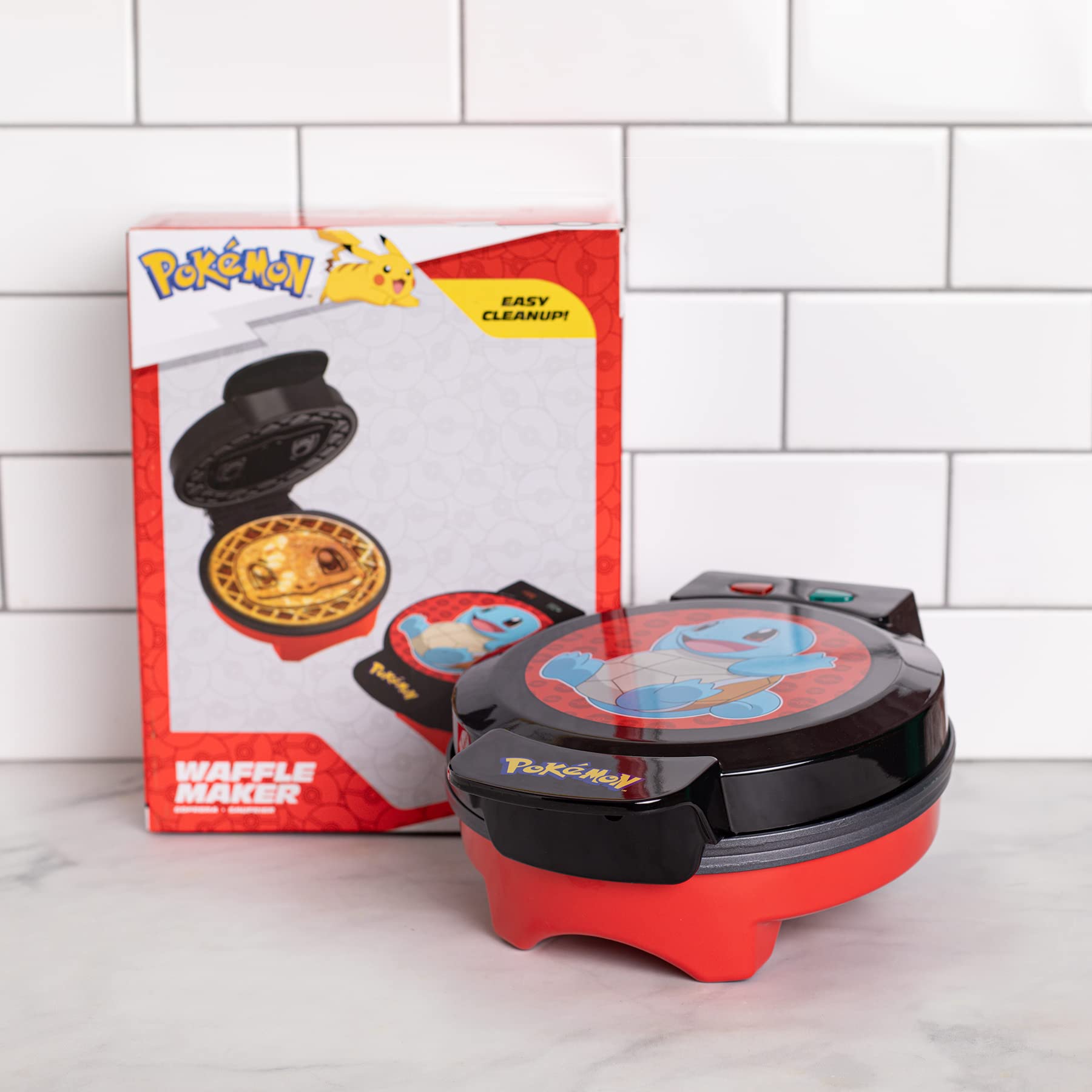 Pokémon Squirtle Waffle Maker - Create Fun Squirtle-Shaped Waffles - Perfect for Kids Breakfast, Birthday Parties & Pokémon Fans - Non-Stick Electric Kitchen Appliance
