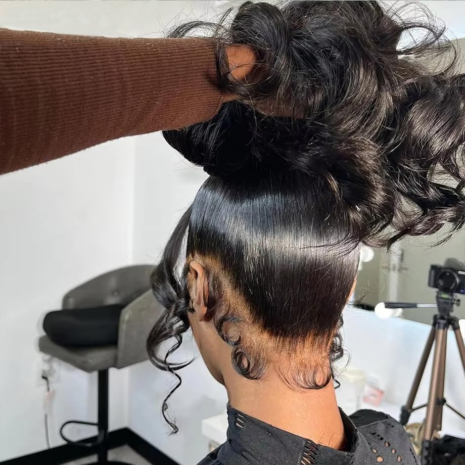 sdamey 360 Straight Lace Front Wigs Human Hair - HD Transparent Full Lace Wigs for Women | 200% Density Pre-Plucked Brazilian Virgin Hair with Baby Hair | 12A Natural Color 22 Inch | Perfect for Daily Wear, Cosplay & Special Occasions