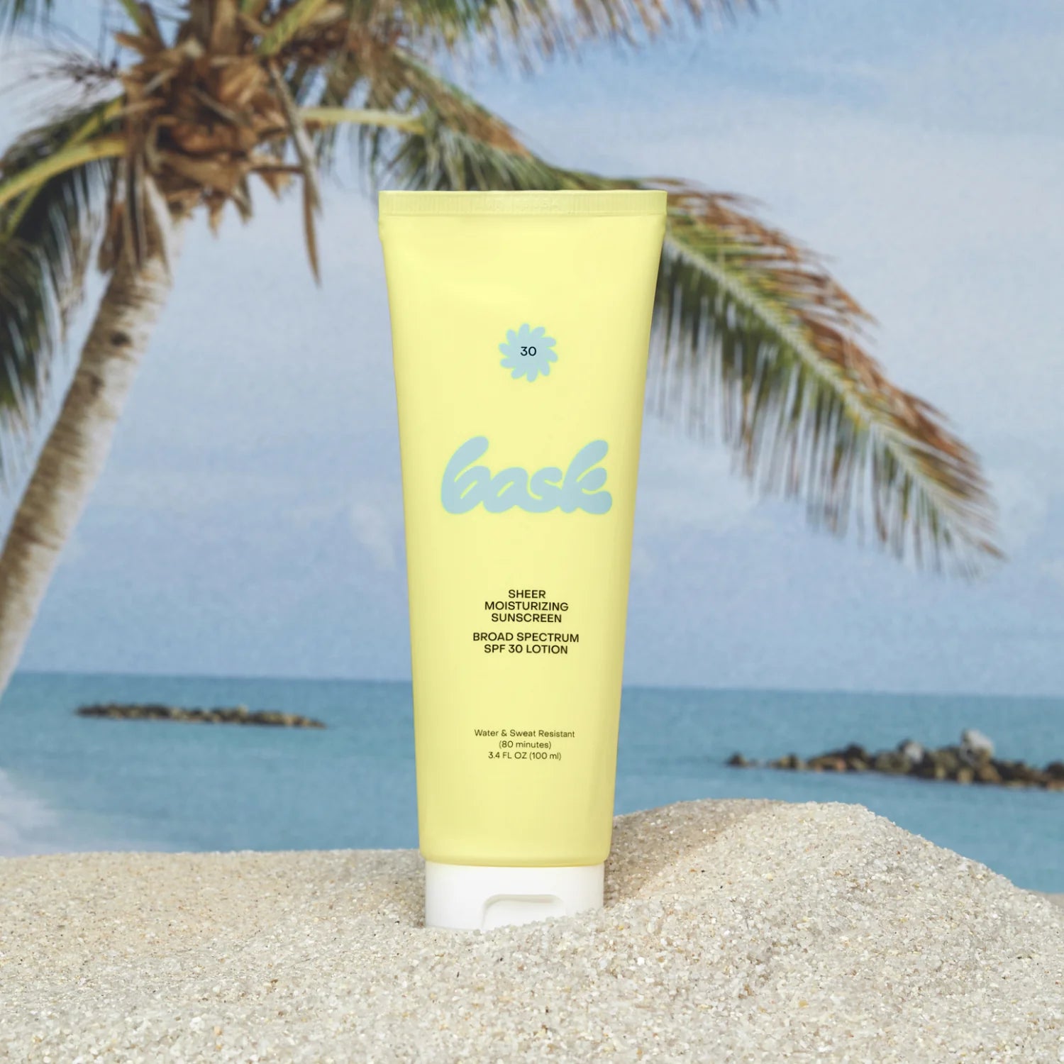 Bask SPF 30 Travel Size Sunscreen - Lightweight & Water-Resistant Face & Body Sun Protection for Vacation, Beach & Outdoor Activities