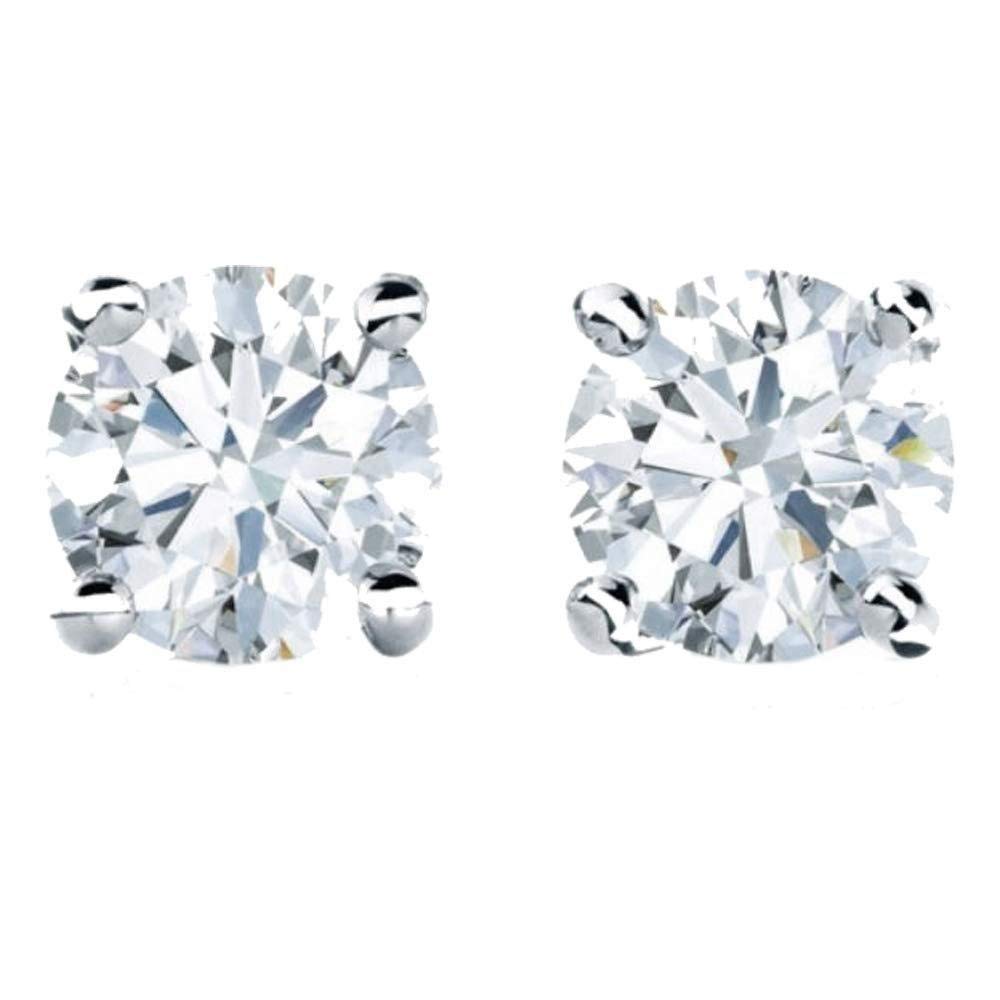 Ginger Lyne Amore Solitaire Stud Earrings for Women – 2 Ct or 4 Ct Moissanite Earrings, Classic Fashion Jewelry Gift for Her | Perfect for Weddings, Anniversaries & Special Occasions