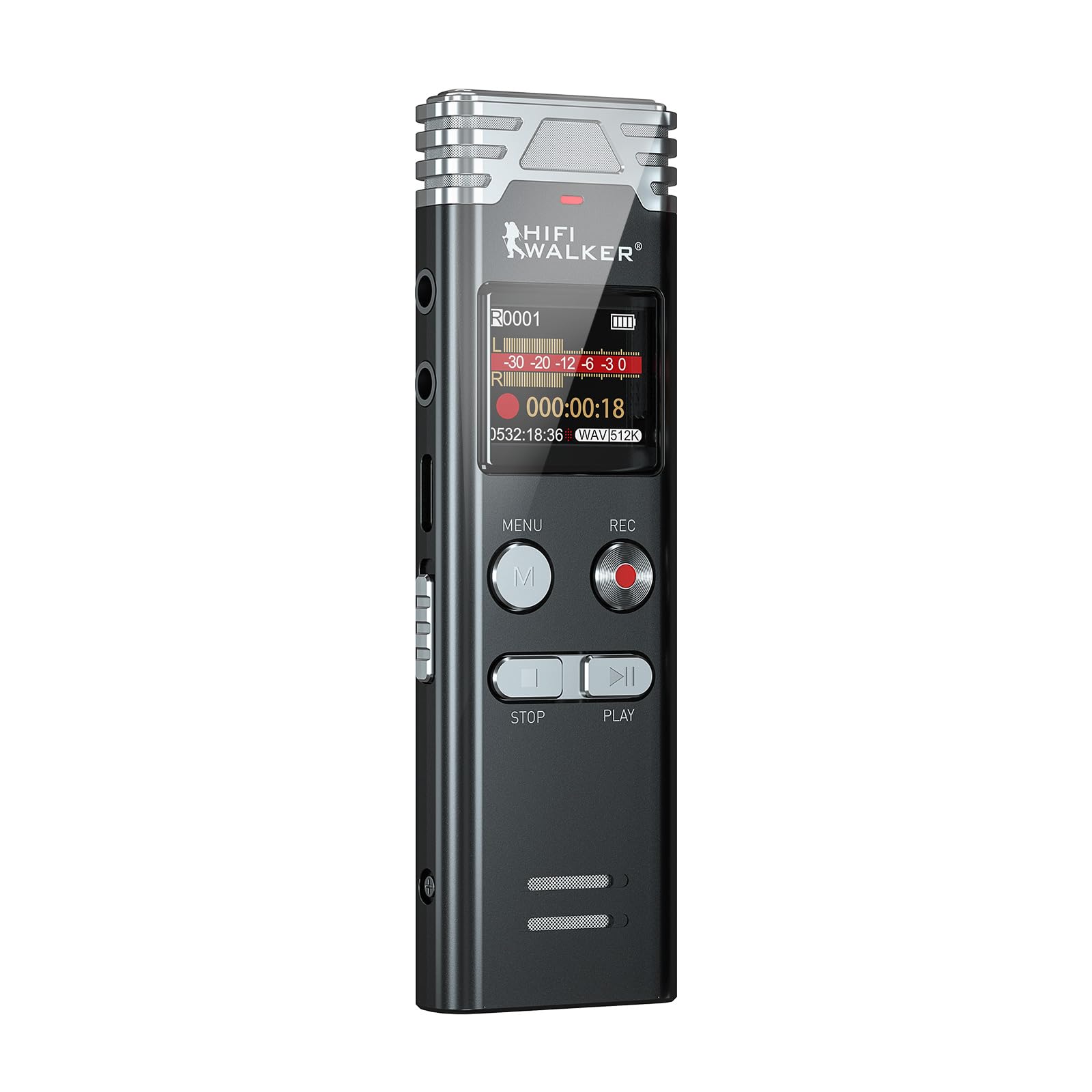 64GB Digital Voice Recorder with Playback & Password Protection - Portable Voice Activated Audio Recorder for Lectures, Meetings & Interviews - Dictaphone with Variable Speed & MP3 Player for Students, Journalists & Professionals
