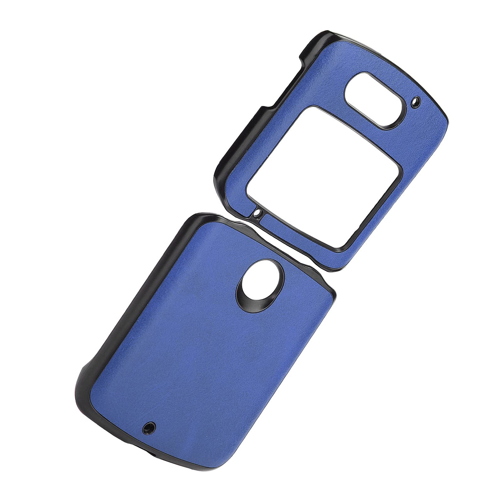 Shockproof Leather Phone Case with Clip for Motorola RAZR 5G Flip Phone - Blue Protective Cover for Motorola Razr 5G | Perfect for Everyday Use, Business & Travel Protection