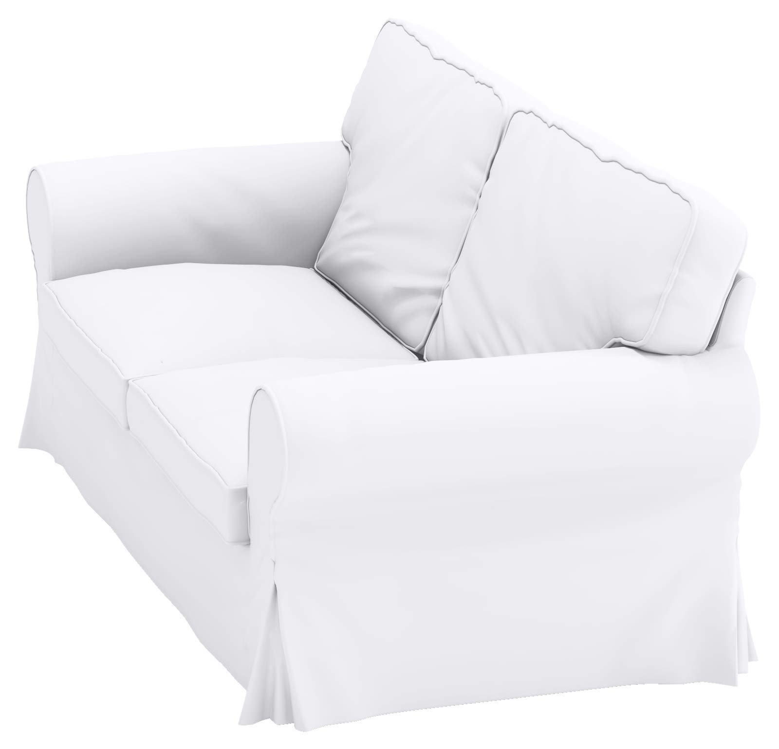 Durable Heavy Cotton Ektorp Loveseat Cover Replacement - Custom Fit for IKEA Ektorp Sofa Slipcover (White) | Perfect for Living Room, Bedroom & Home Decor