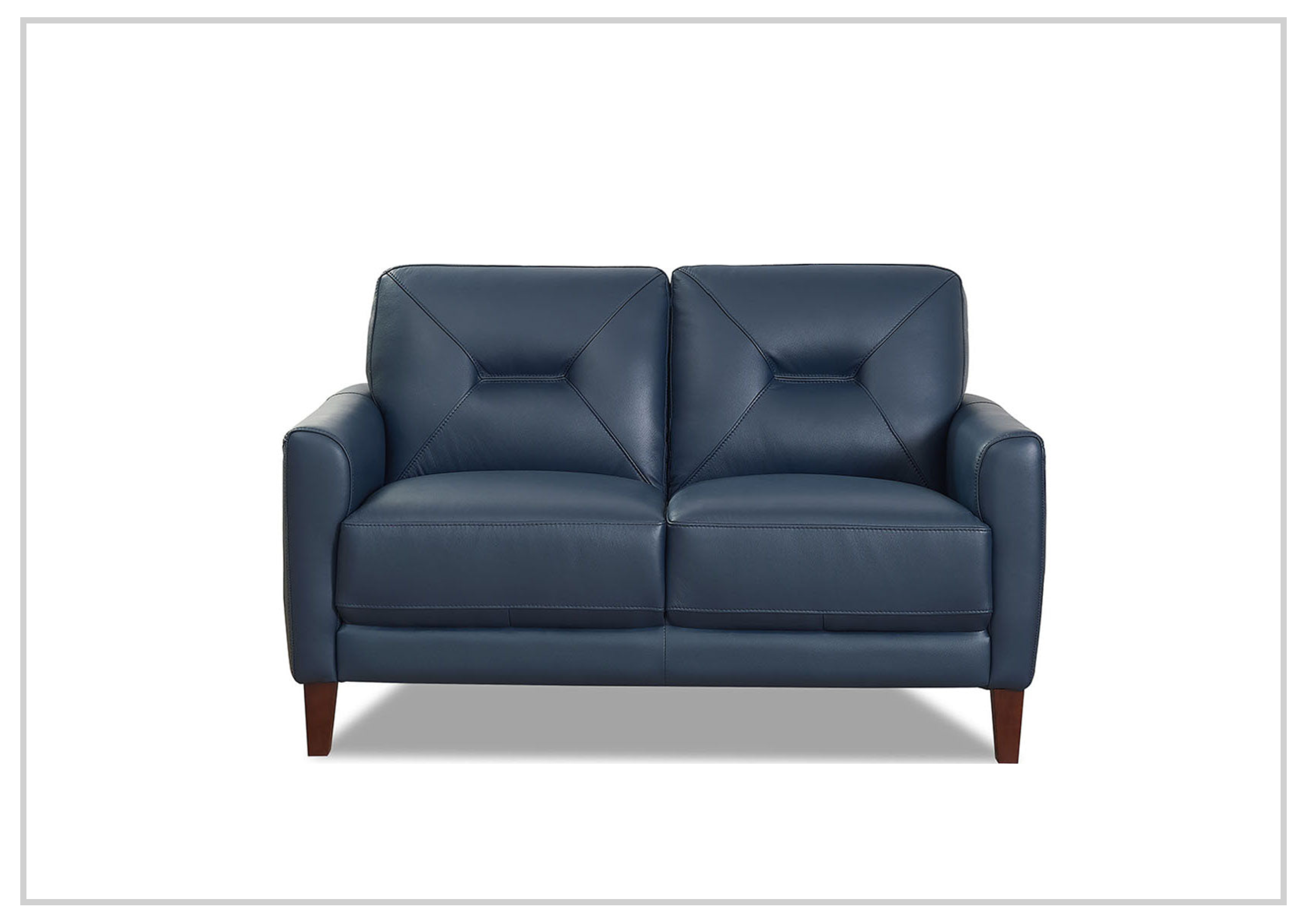Hydeline Mavis Genuine Top Grain Leather Loveseat Sofa with Tapered Wooden Legs - Perfect for Living Room, Office Lounge & Small Spaces