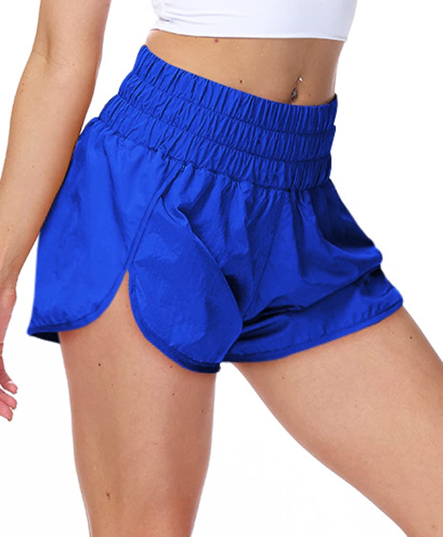 FLYCHEN Women's High Waisted Workout Shorts - Quick Dry Athletic Shorts with Elastic Waistband for Running, Yoga & Gym | Comfortable Sport Shorts for Women