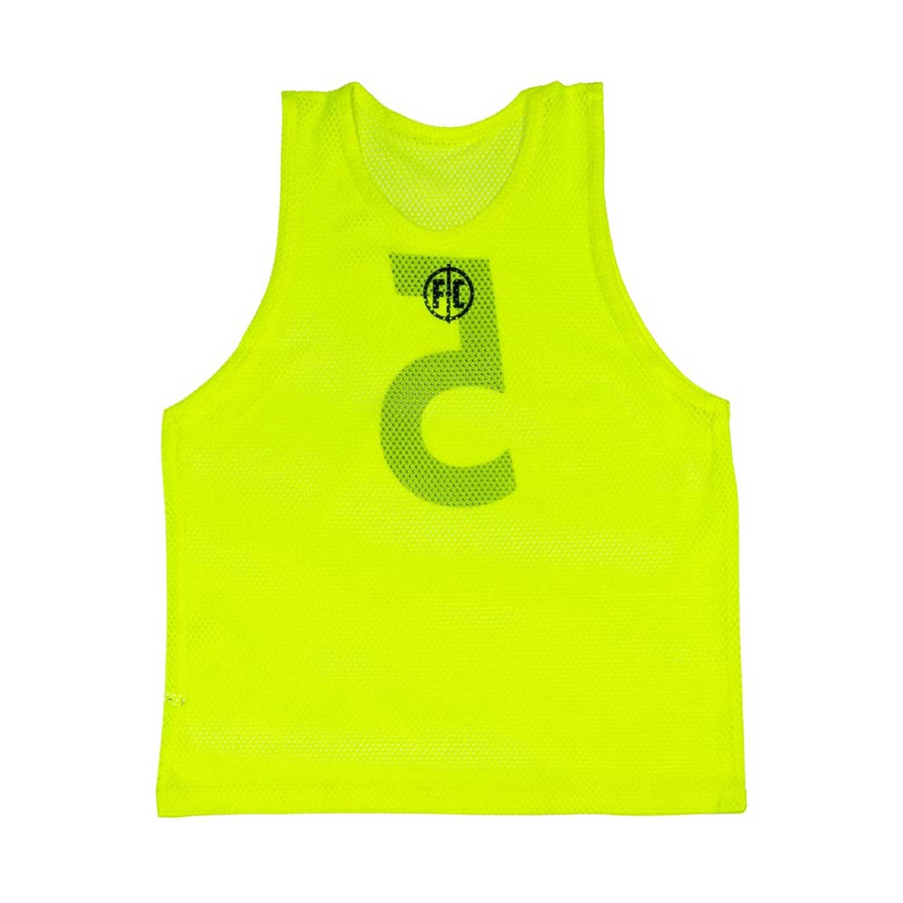 FC Mesh Numbered Training Bib Set - Youth Soccer Practice Vests (Yellow) for Team Drills & Sports Training
