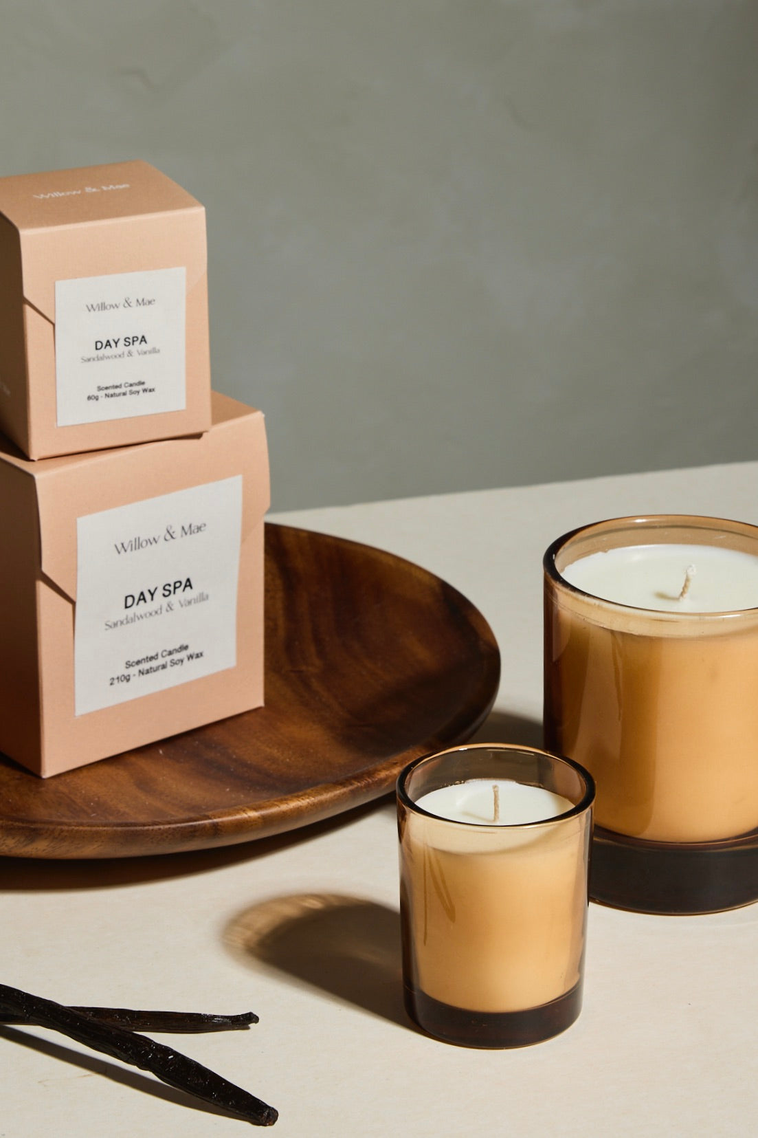 Premium Day Spa Sandalwood & Vanilla Scented Soy Candle - 60g Relaxing Aromatherapy Candle for Home, Bathroom & Meditation - Handmade in USA