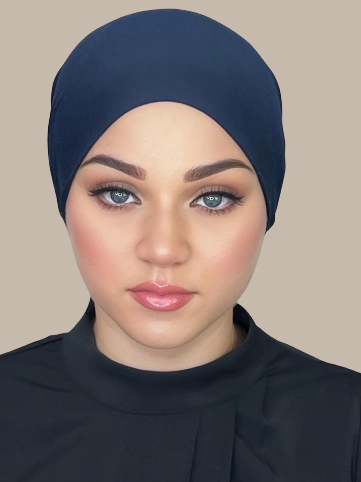Navy Tie Back Underscarf - Modest Hair Cover for Women - Perfect for Hijab, Prayer, and Everyday Wear