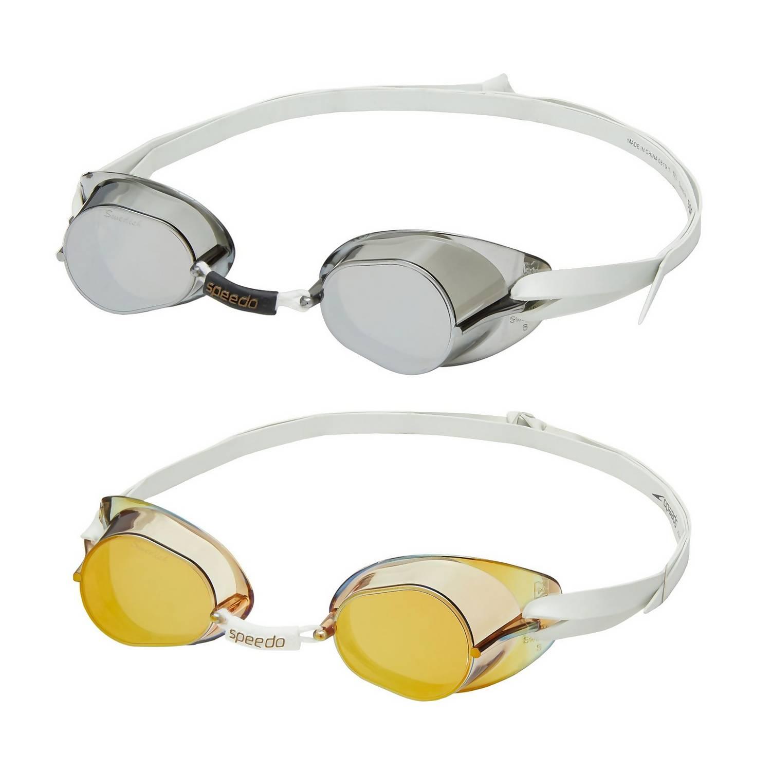 Speedo Swedish Mirror 2 Pack Swimming Goggles - Anti-Fog UV Protection for Competitive & Training Swim - Perfect for Pool, Lap Swimming & Triathlon