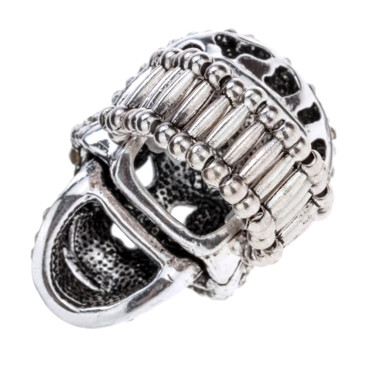 Women's Skull Stretch Ring Size 7-9 | Biker Jewelry & Scarf Holder for Fashion Accessories