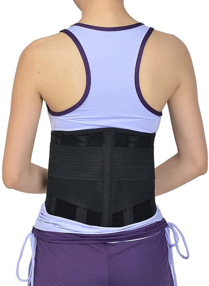 HMZY Adjustable Lumbar Support Belt for Back Pain Relief - Breathable Sciatica & Herniated Disc Brace for Men & Women - Medium Black Back Brace for Work, Driving & Posture Correction