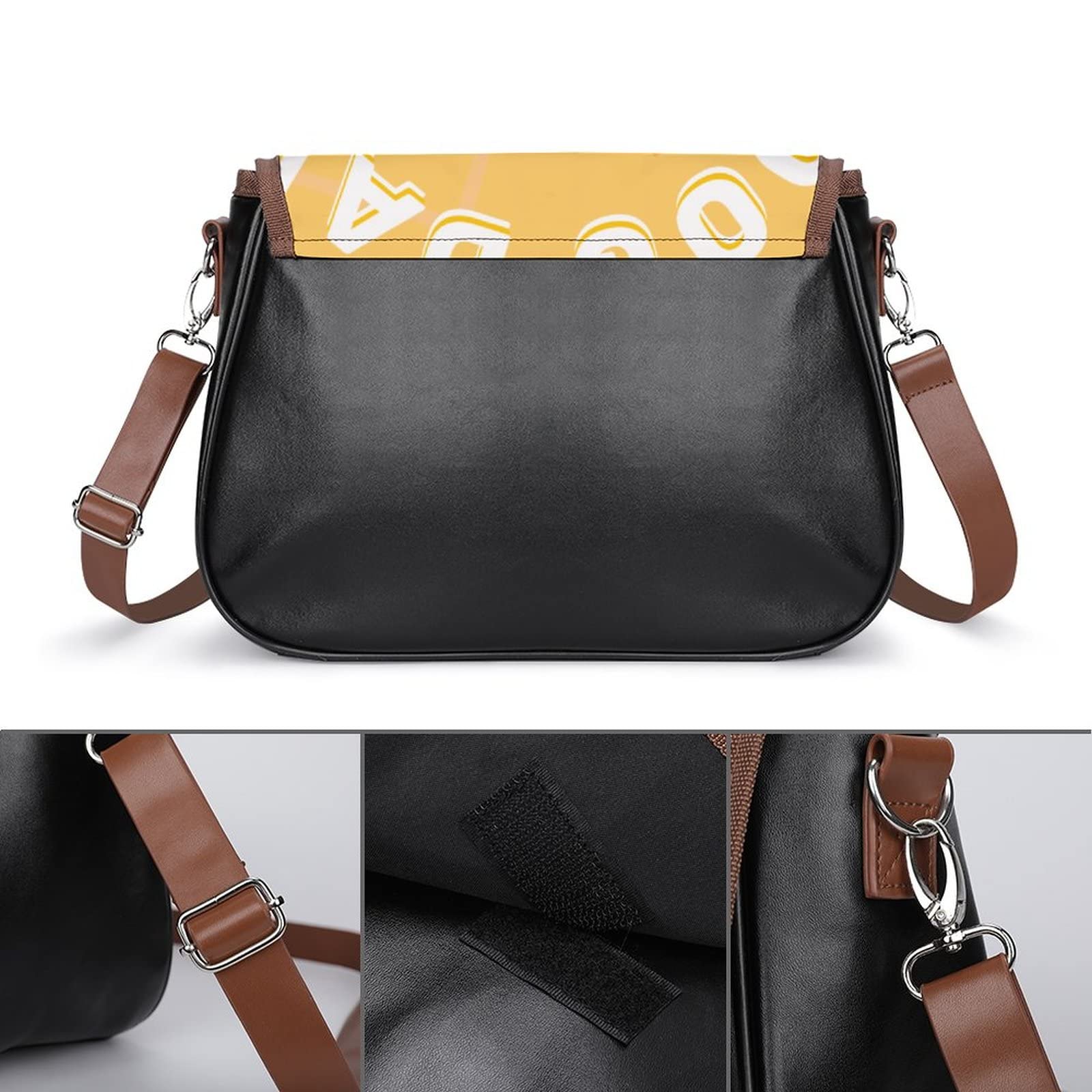 Stylish Women's Leather Crossbody Bag - Printed Bulldog Design Casual Shoulder Messenger Purse for Everyday Use, Travel & Shopping