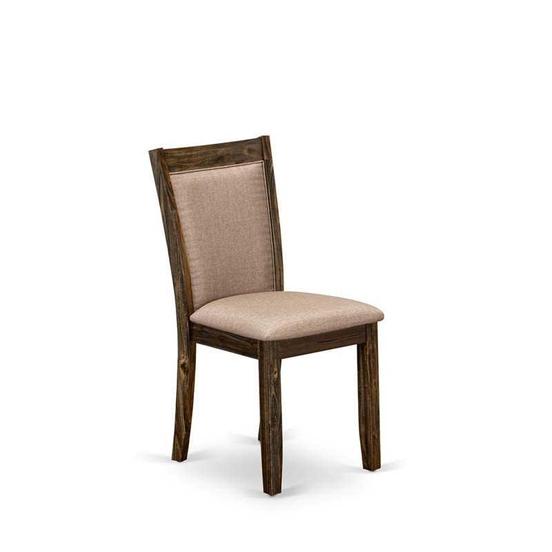 East West Furniture 5-Piece Kitchen Dining Set - 40x72 Inch Rectangle Table with X-Legs & 4 Upholstered Chairs, Dark Khaki Linen Fabric, Multi-Color - Perfect for Small Spaces, Breakfast Nooks, and Cozy Family Meals