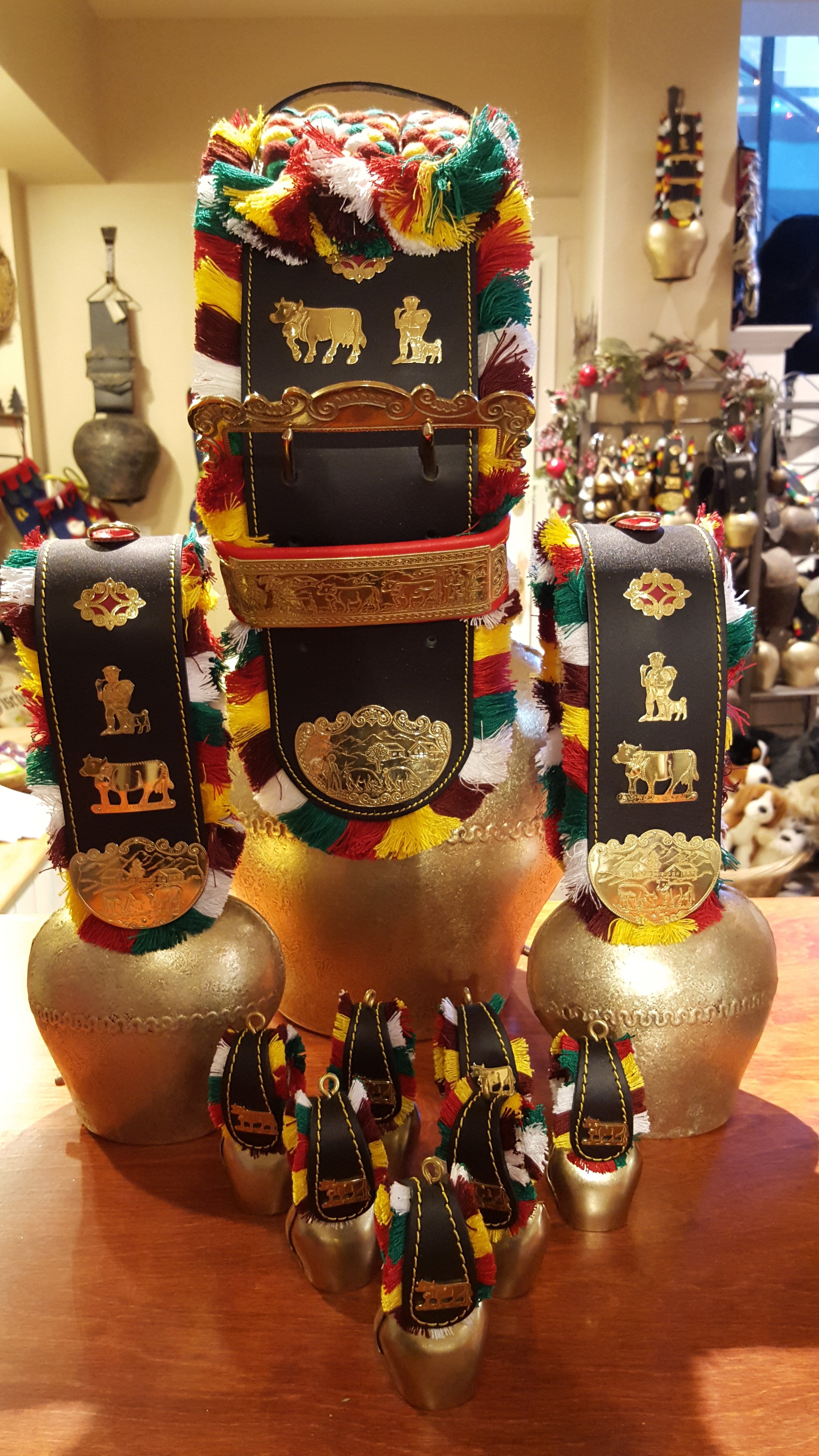 Authentic Swiss Cowbells - Handcrafted Alpine Treicheln for Farm Animals & Home Decor - Perfect for Cattle, Goats, Christmas Decor & Rustic Weddings