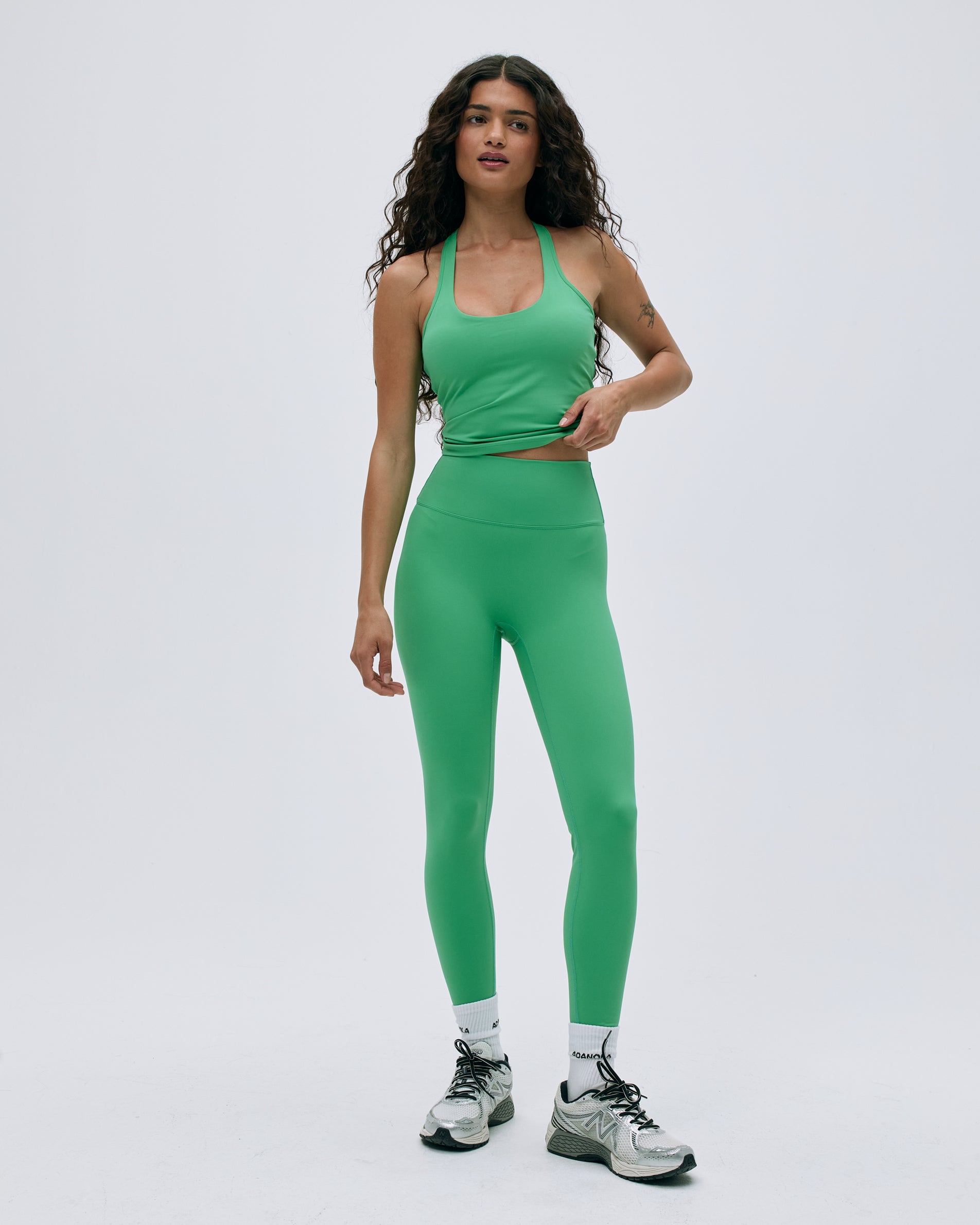 Premium High-Waist Yoga Leggings for Women - Jade Green - Moisture-Wicking & Tummy Control - Perfect for Workouts, Running & Lounge Wear