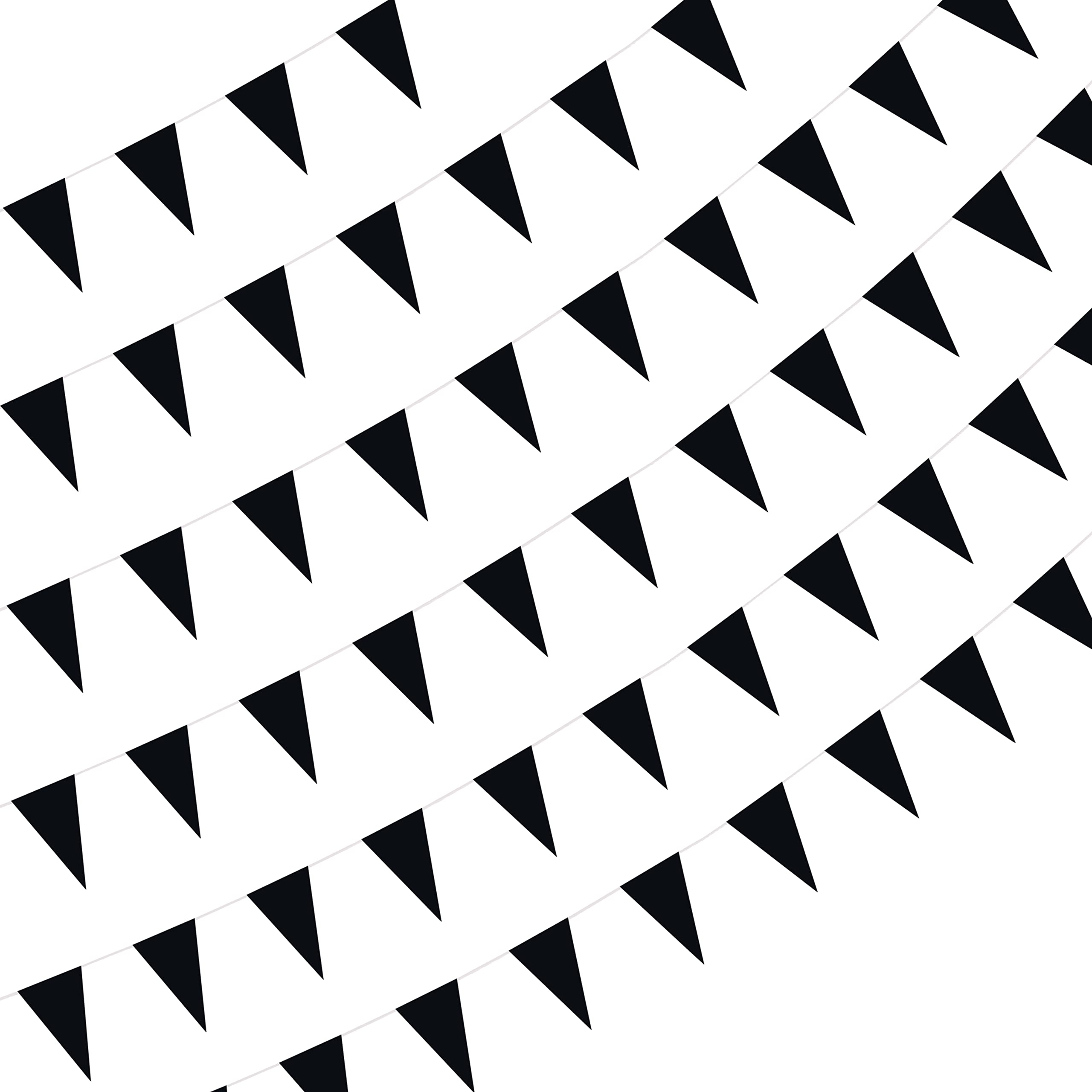 260 Ft Solid Black Pennant Banners Flags String - 150 Pcs Blank Polyester DIY Bunting for Birthday Party, Christmas Decorations, Outdoor Celebrations & Shop Display - Perfect for Backyard Events, Storefront Decor and Festive Occasions