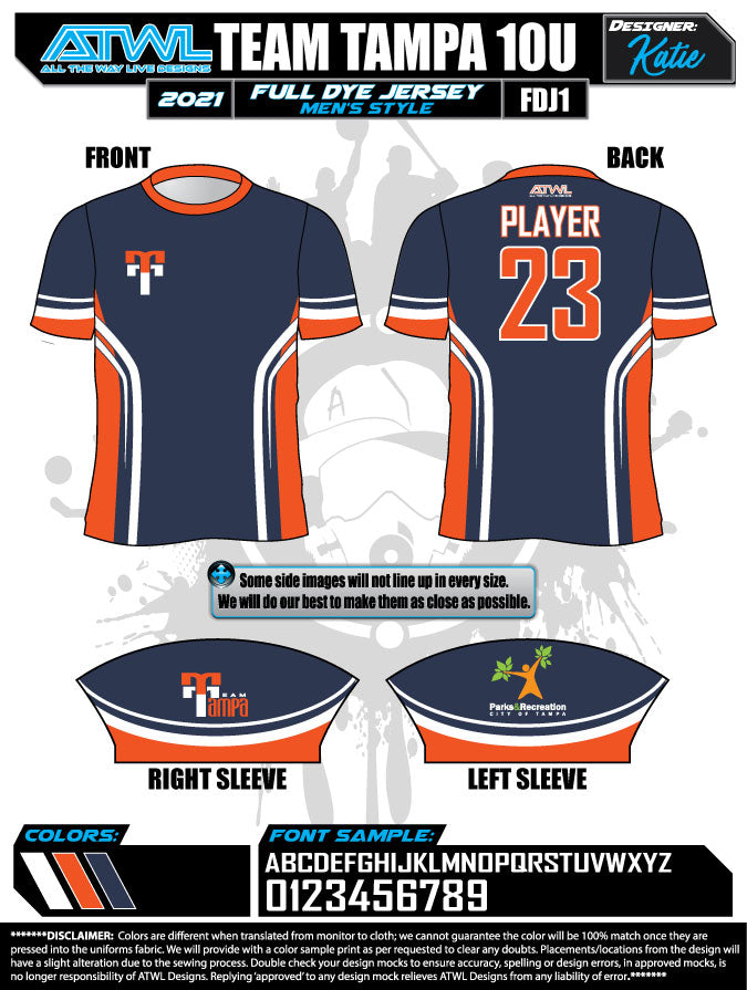 Team Tampa Navy Men's Full Dye Basketball Jersey - Breathable Performance Shirt for Game Day, Training & Fan Wear