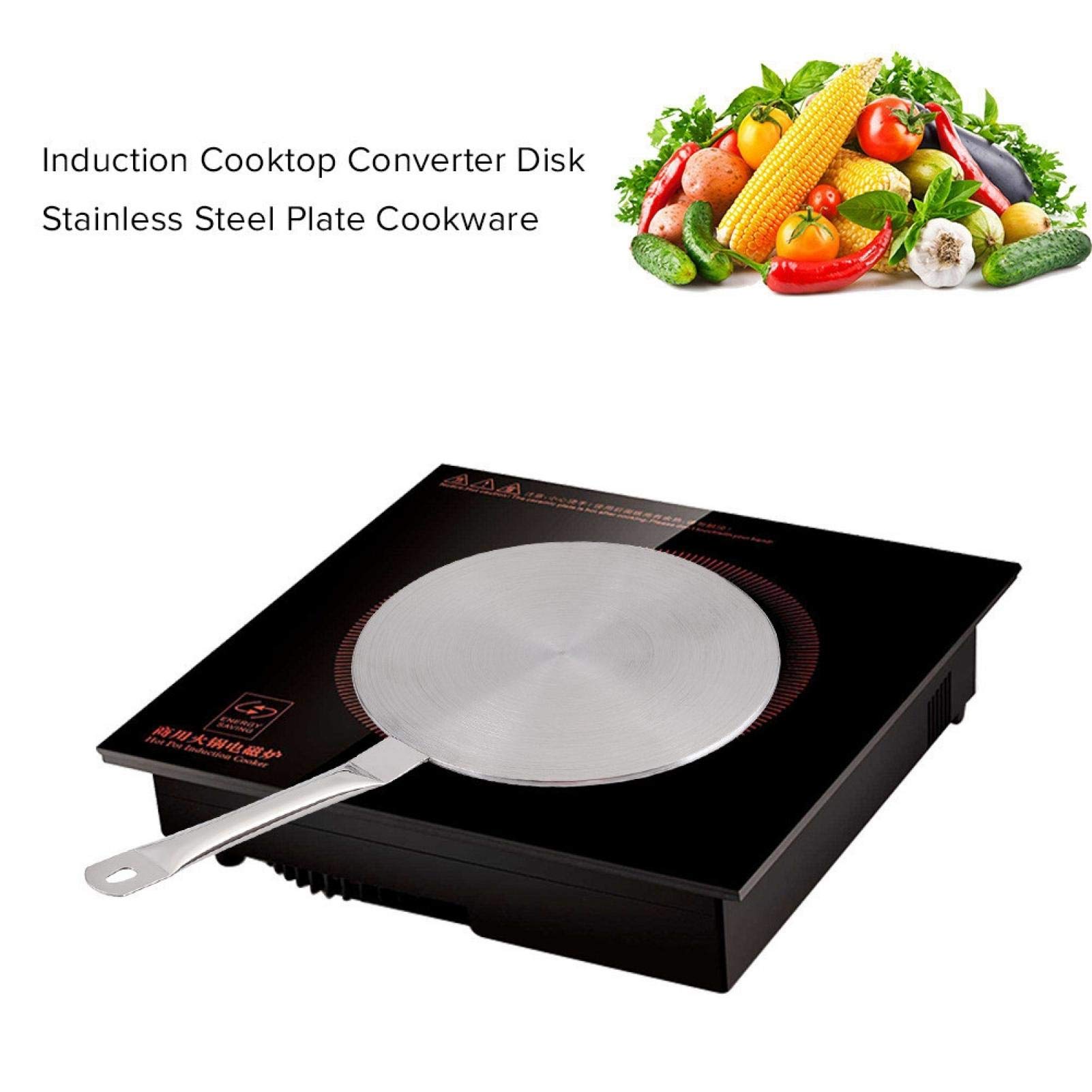 Premium Stainless Steel Heat Diffuser Plate (22cm) - Universal for Gas, Electric & Induction Cooktops - Even Heat Distribution for Perfect Cooking - Ideal for Home Kitchens, Camping & RV Use