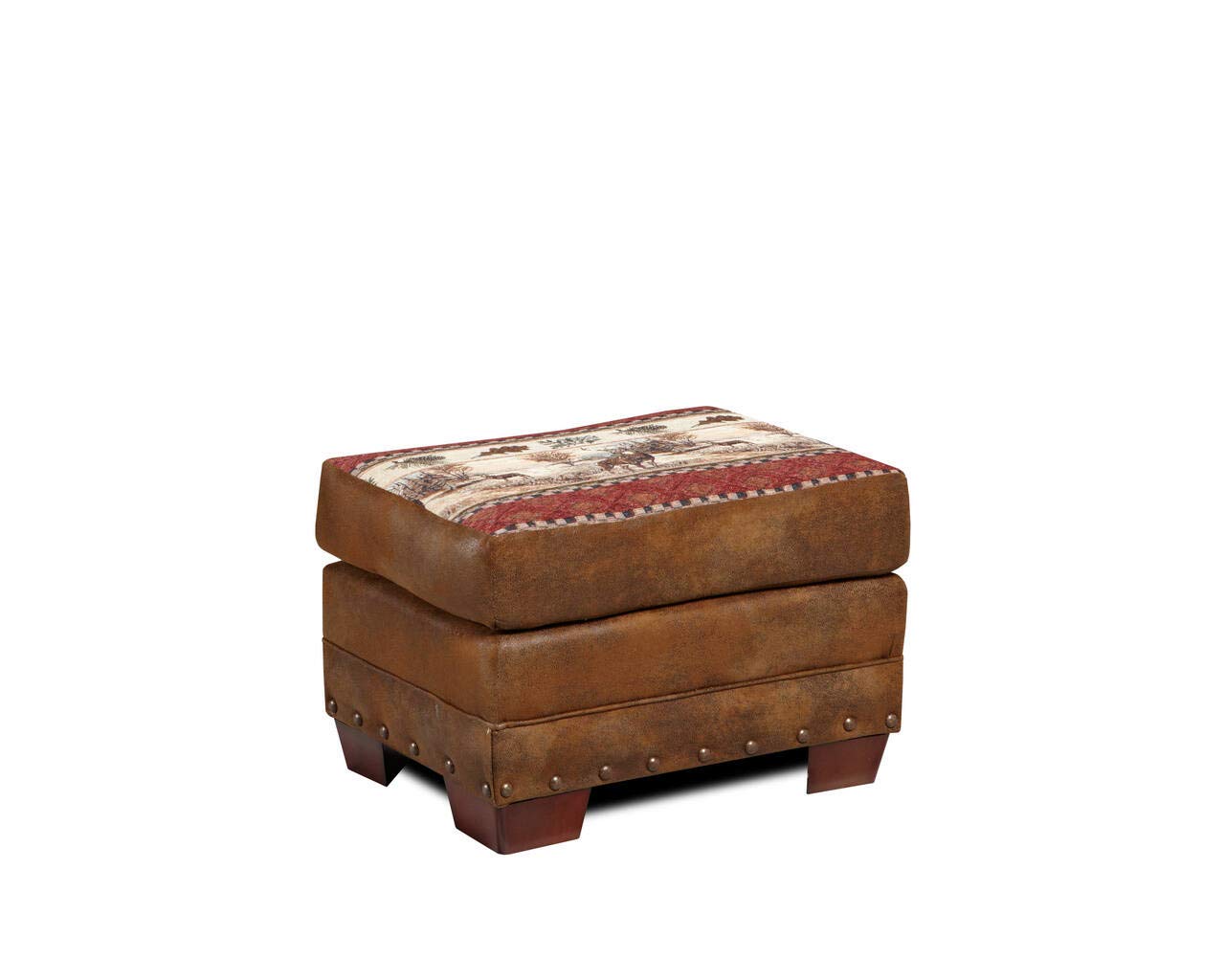 Deer Valley Ottoman - Classic American Furniture in Brown | Perfect for Living Room, Bedroom & Home Decor