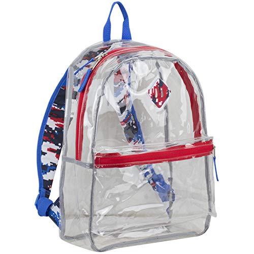 Transparent/Static Camo - Americano Print/Poppy Red and Royal Blue