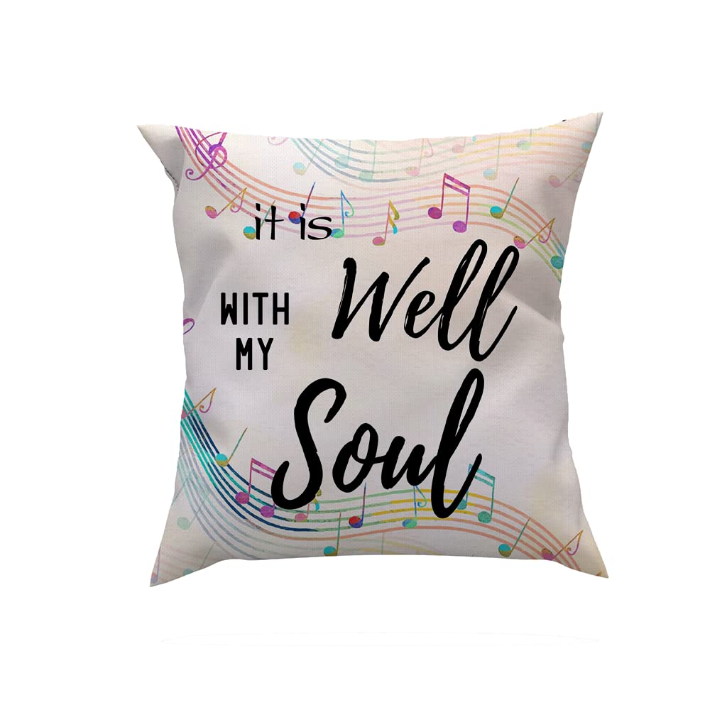 Inspiring 'It is Well with My Soul' Throw Pillow Cover - Cute Decorative Cushion Case for Living Room, Bedroom - Perfect Gift for Friends & Home Decor