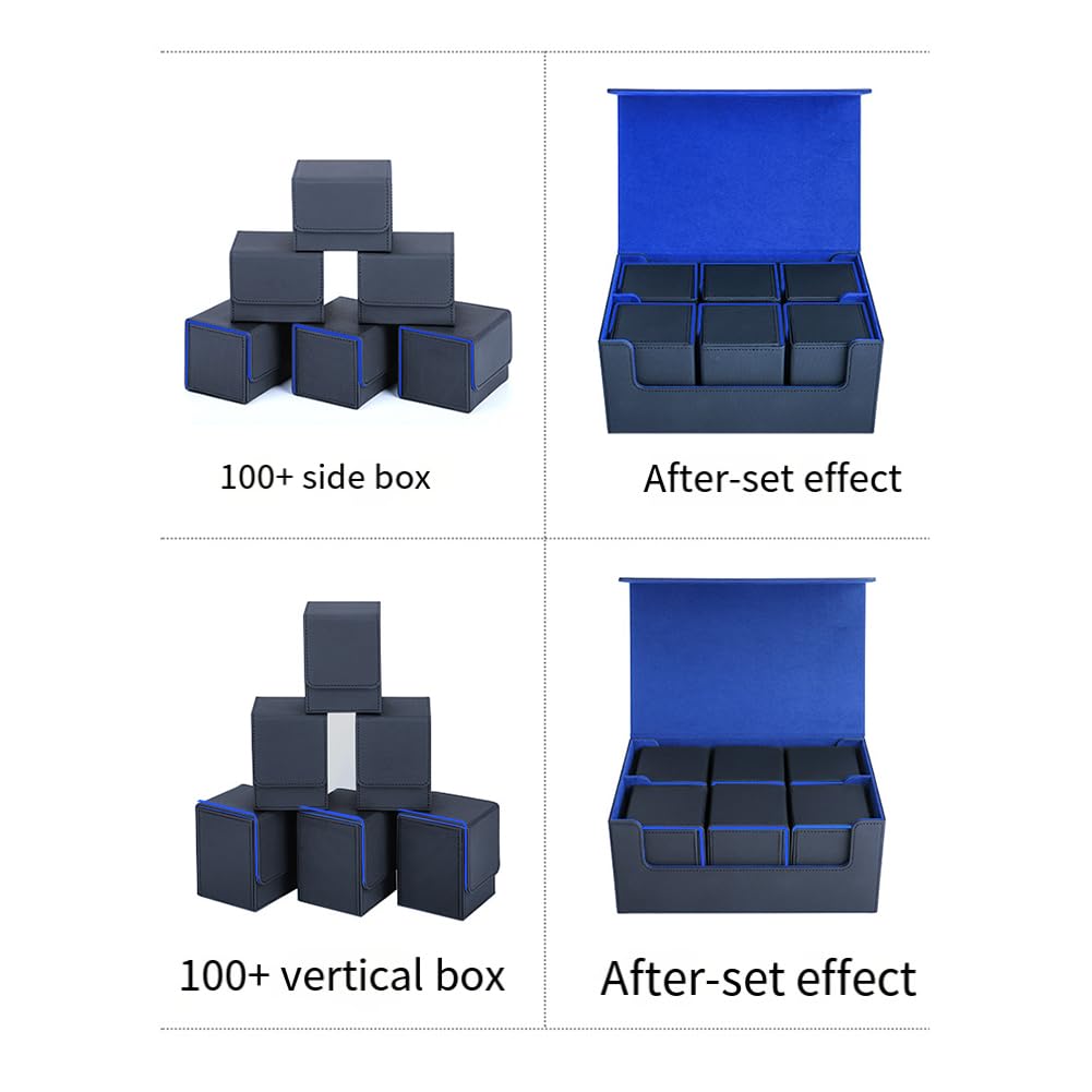 Ecaqlin Magnetic Closure Card Storage Box - Blue & Black Trading Card Holder for Game Cards, Collectibles, and Sports Cards | Perfect for MTG, Pokemon, and Yu-Gi-Oh Card Protection & Organization