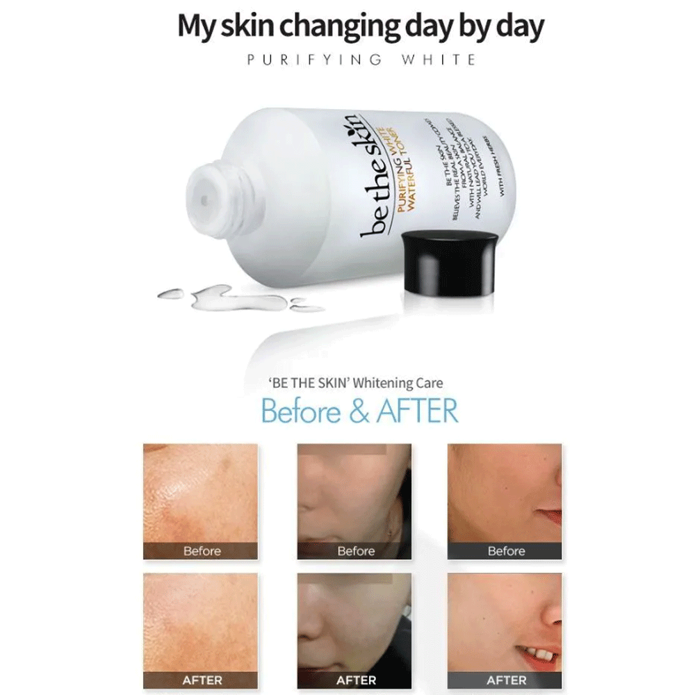 Be the Skin Purifying White Waterful Toner 150ml - Brightening Hydrating Facial Toner for Glowing Skin | Daily Skincare Routine, Morning & Night Use