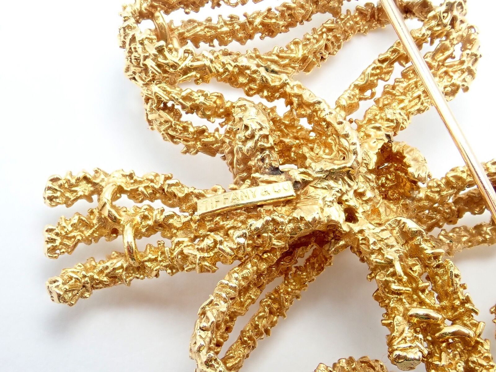 Authentic Vintage Tiffany & Co 18k Yellow Gold Large Ribbon Bow Pin Brooch - Elegant Jewelry Gift for Women, Perfect for Weddings, Parties & Special Occasions