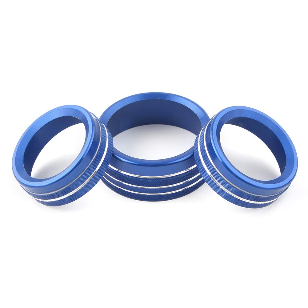 3PCS Blue Audio Air Conditioner Switch CD Button Knob Cover Decoration for Dodge Charger 2015-2020 - Upgrade Interior Trim & Enhance Dashboard Style (Perfect for Car Enthusiasts & Customization)