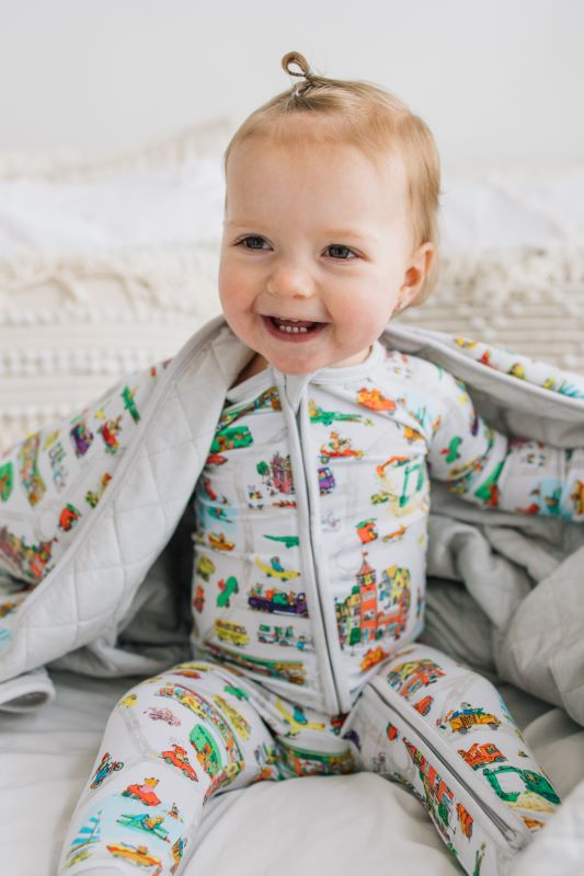 Richard Scarry's Busyworld™ Busytown Map Zip Romper - Cute Baby Boys & Girls Jumpsuit for Playtime, Daycare & Outdoor Adventures