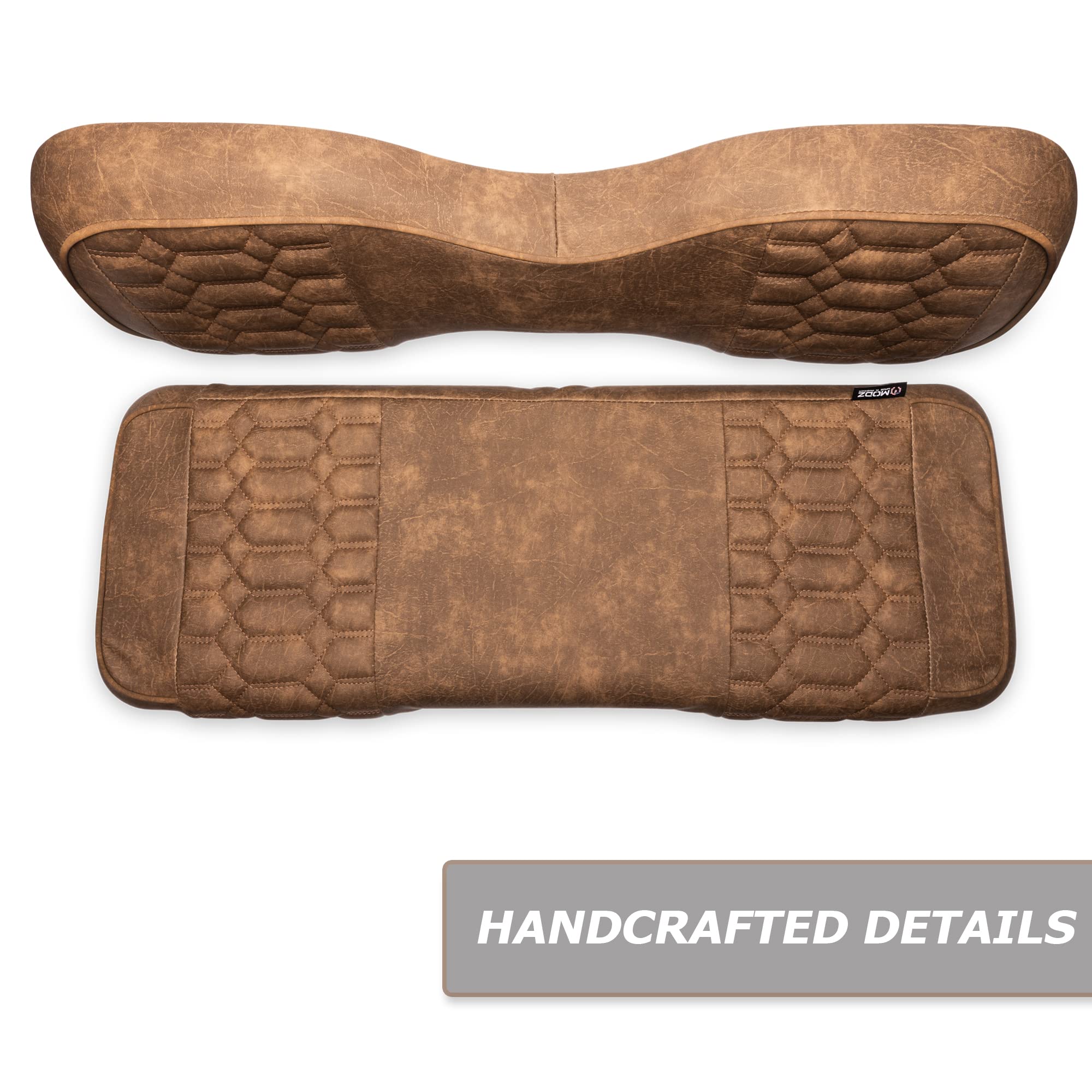 MODZ® RS Custom Golf Cart Rear Seat Kit for Club Car Precedent/Onward/Tempo (2004 & Newer) - Brown Base with Cobra Pattern - Perfect for Golf Course Rides & Neighborhood Cruising